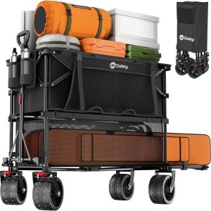 Special Sekey 500LBS Heavy Duty Double Decker Wagon with Extender, 400L Large Capacity Collapsible Garden Cart Fits 10×10 Canopy