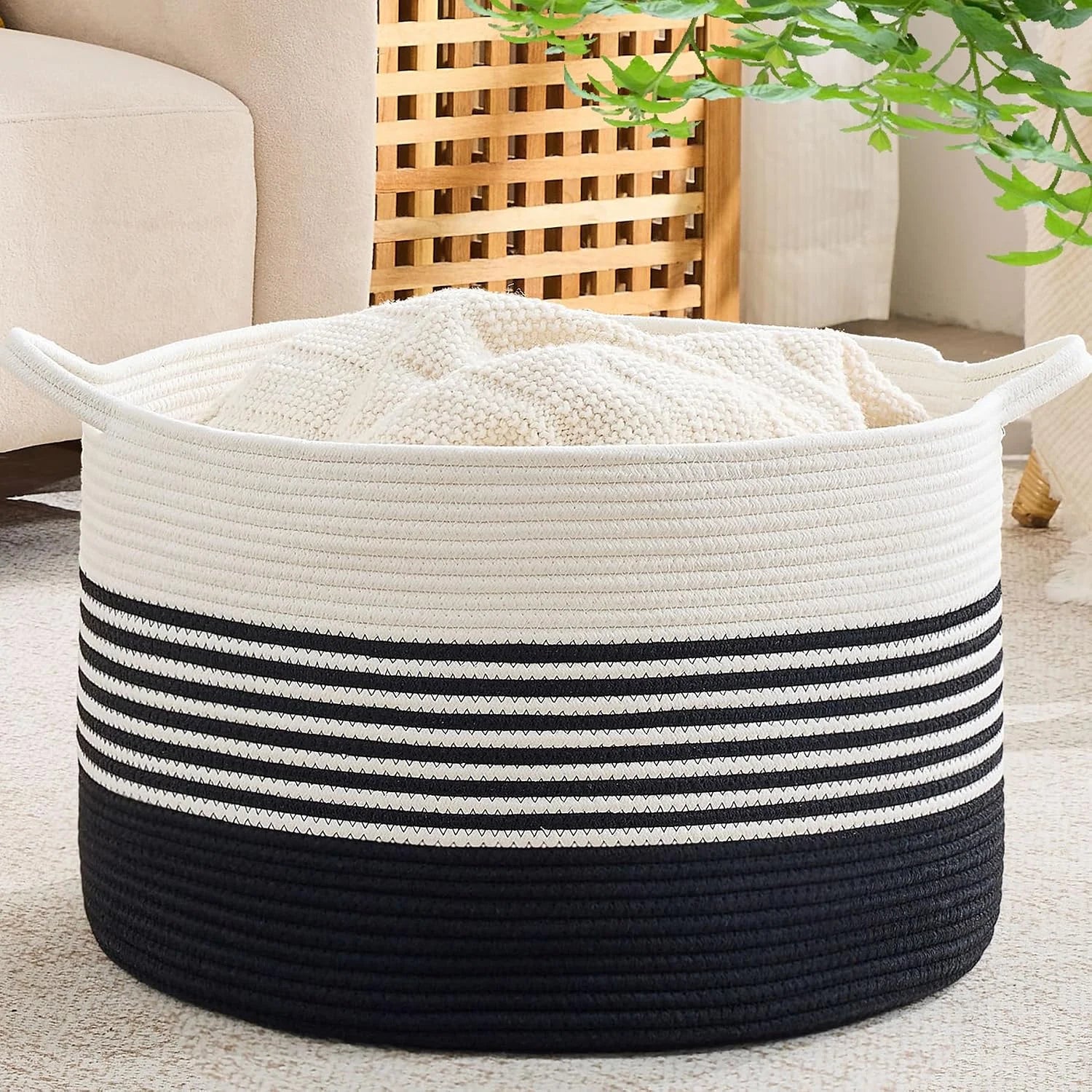 Special Large Blanket Basket with Handles, Storage Basket for Living Room, Extra Large Capacity, Blanket Storage, Laundry - Image 10