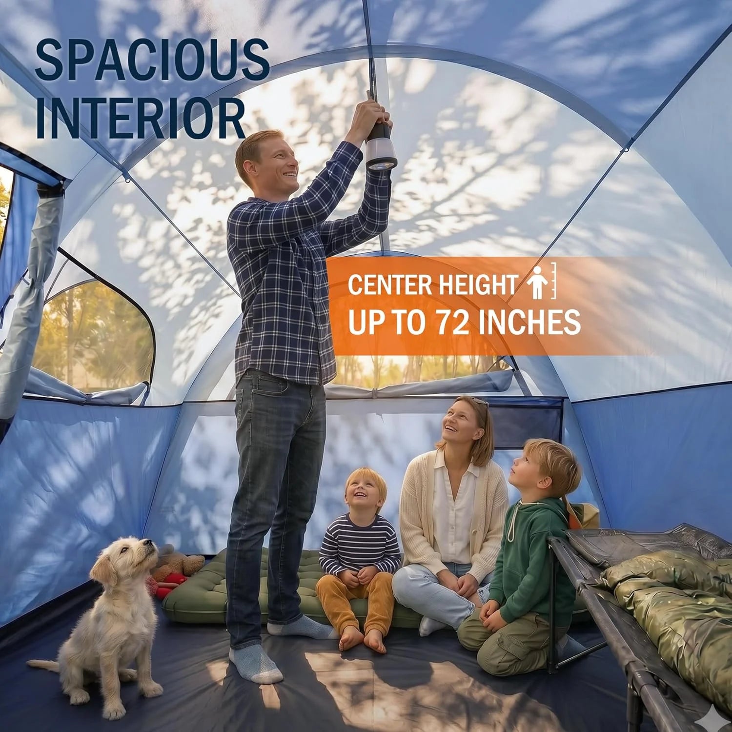 Special Camping Tent for 8 Person, PU3000MM Waterproof Family Tent with Rainfly, Large Roomy 3 Room Camping Tents - Image 5