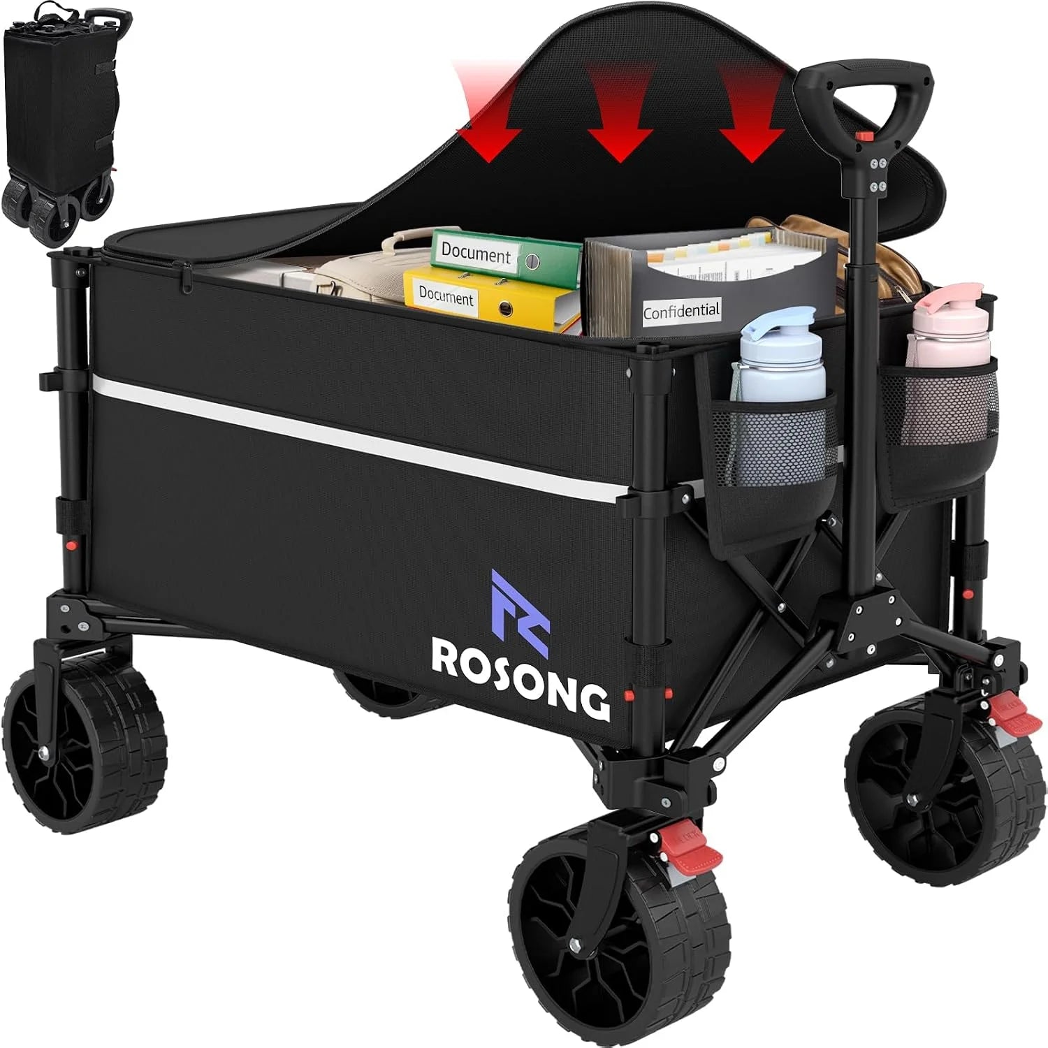 Special Collapsible Wagon Cart with Wheels Foldable – Folding Utility Heavy Duty Wagons Carts for Grocery Sports Garden Shopping Camping - Image 3
