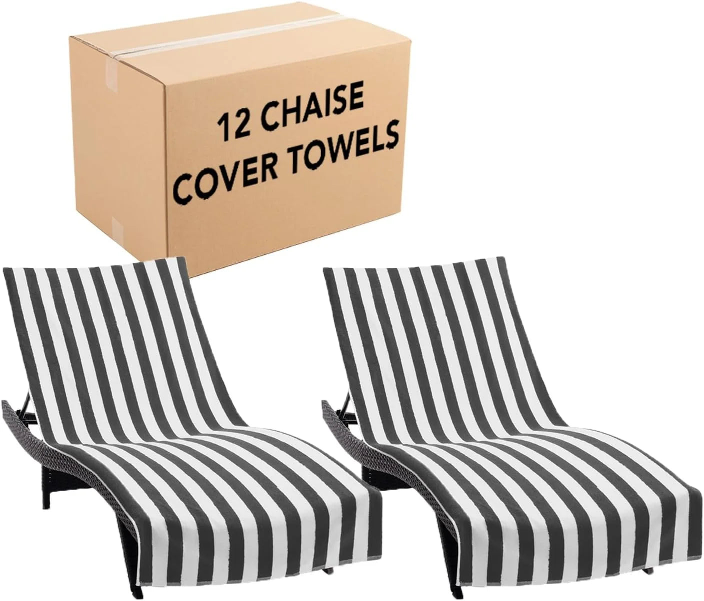 Special California Chaise Lounge Cover Towel with Pocket – Pack of 2 – Striped 100% Cotton Cabana Cover for Beach Pool – For Home Projects - Image 11