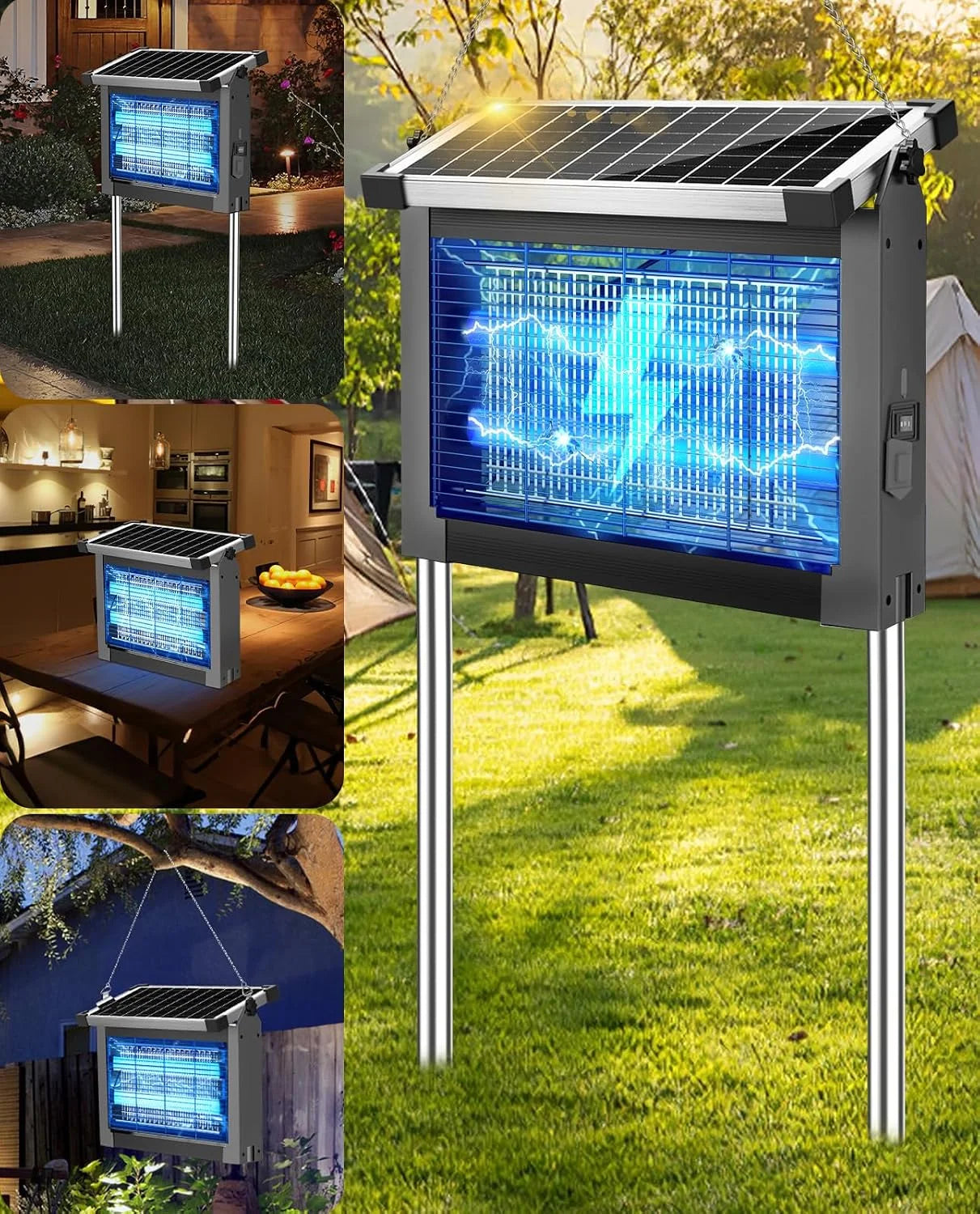 Special Solar Bug Zapper Outdoor, PhatroyYee Mosquito Zapper 4500V, Waterproof Portable Fly Zapper, Rechargeable Electric