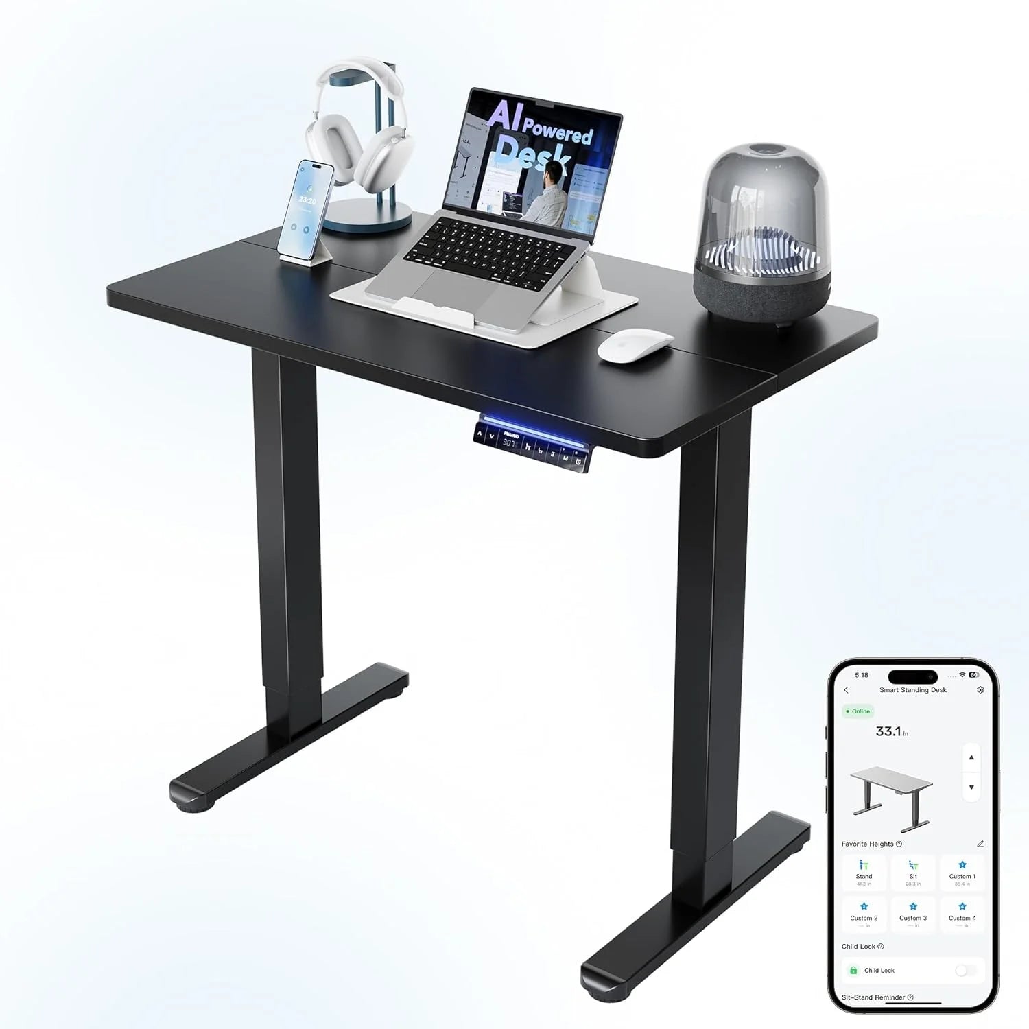 Special HUANUO 32 Small Electric Standing Desk Adjustable Height, 4 Memory Height Settings - Image 21