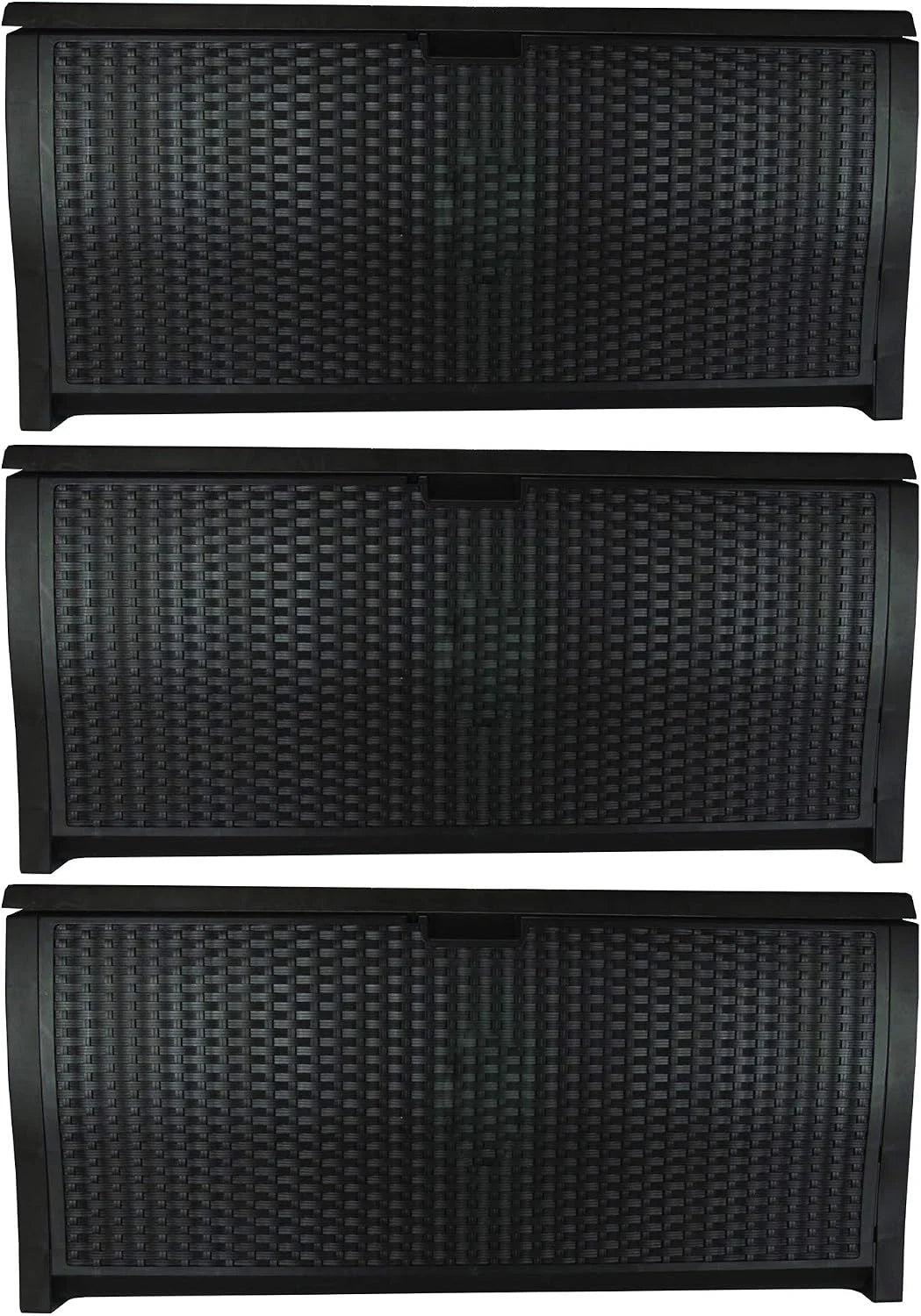 Special 99 Gallon Wicker Horizontal Outdoor Deck Box with Hinged Lid, Water-Resistant Storage Solution for Patio - Image 4