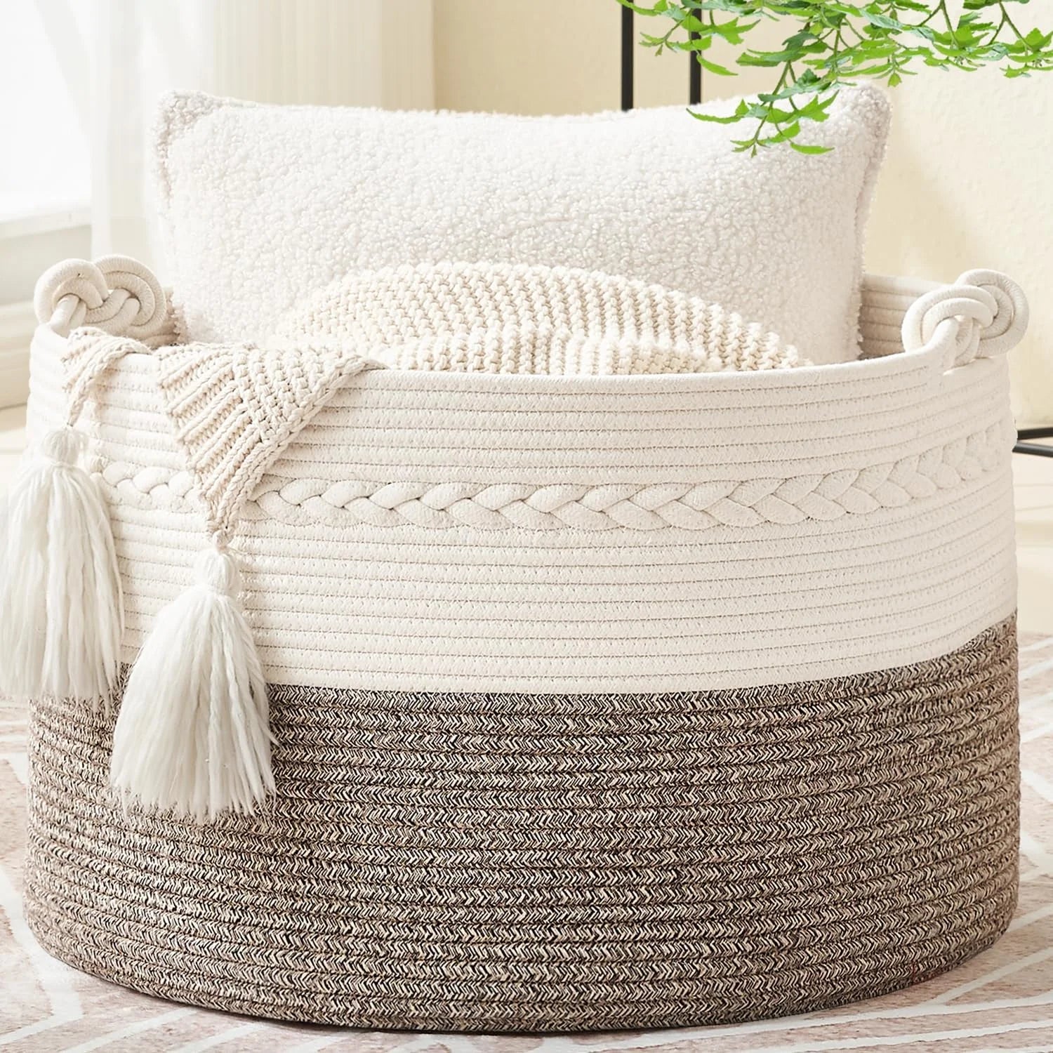 Special Large Blanket Basket with Handles, Storage Basket for Living Room, Extra Large Capacity, Blanket Storage, Laundry - Image 22