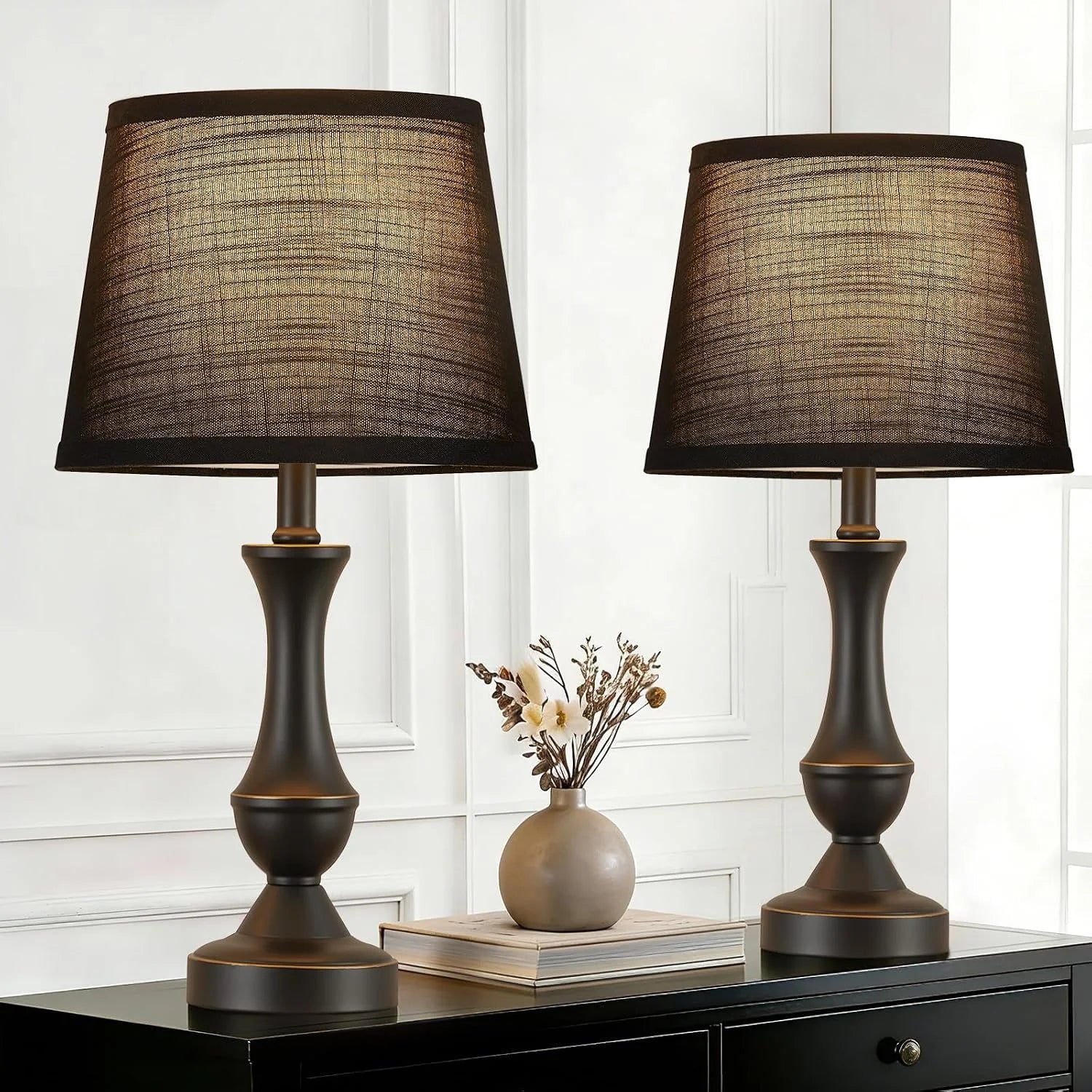 Special Luvkczc Table Lamp Set of 2, 19 Farmhouse Vintage Bedside Lamps for Living Room & Bedroom - Image 12