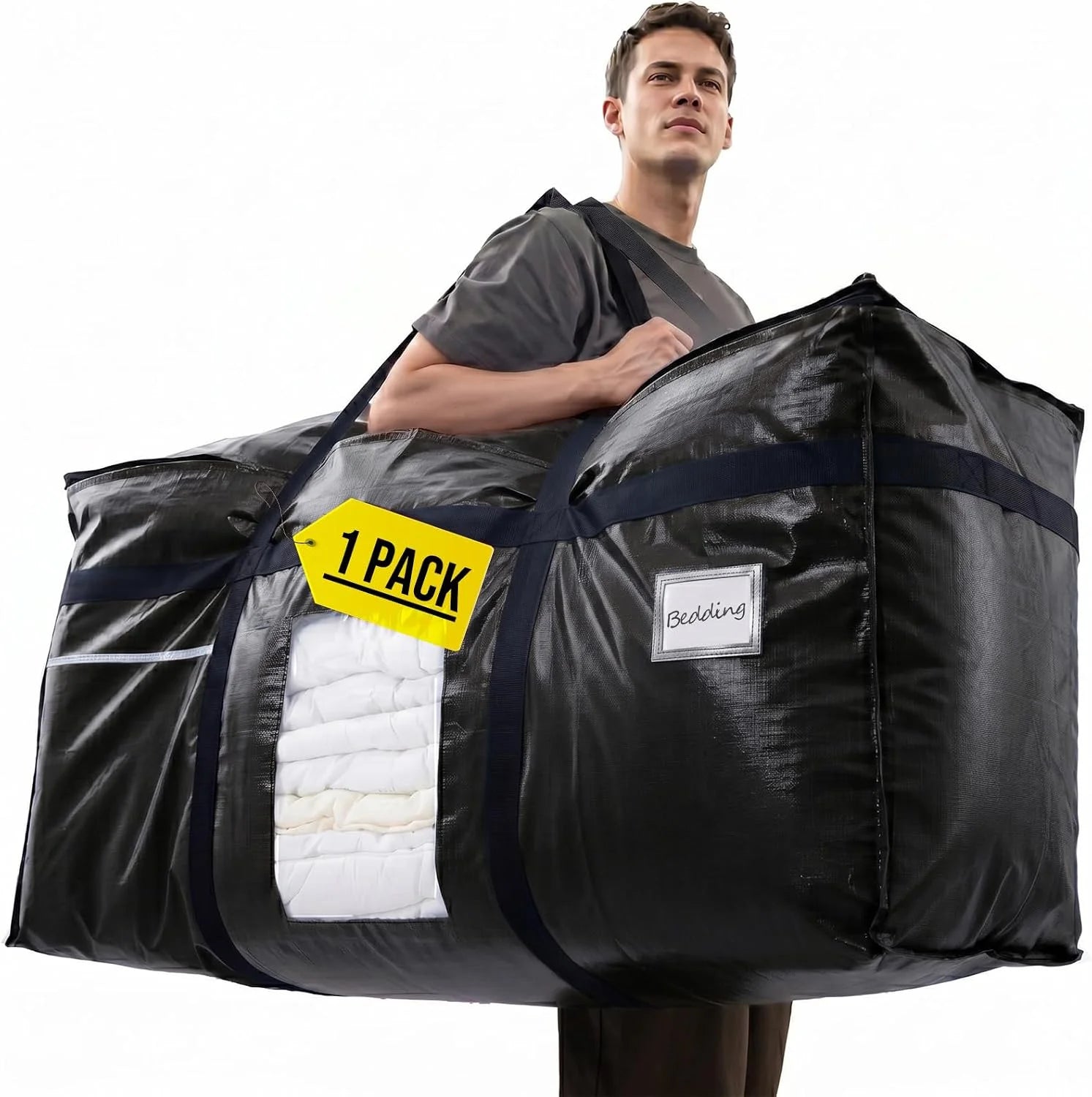 Special TAILI 2 Pack 69 Gallon Extra Large Storage Bags with Visible Window,Blue - Image 2