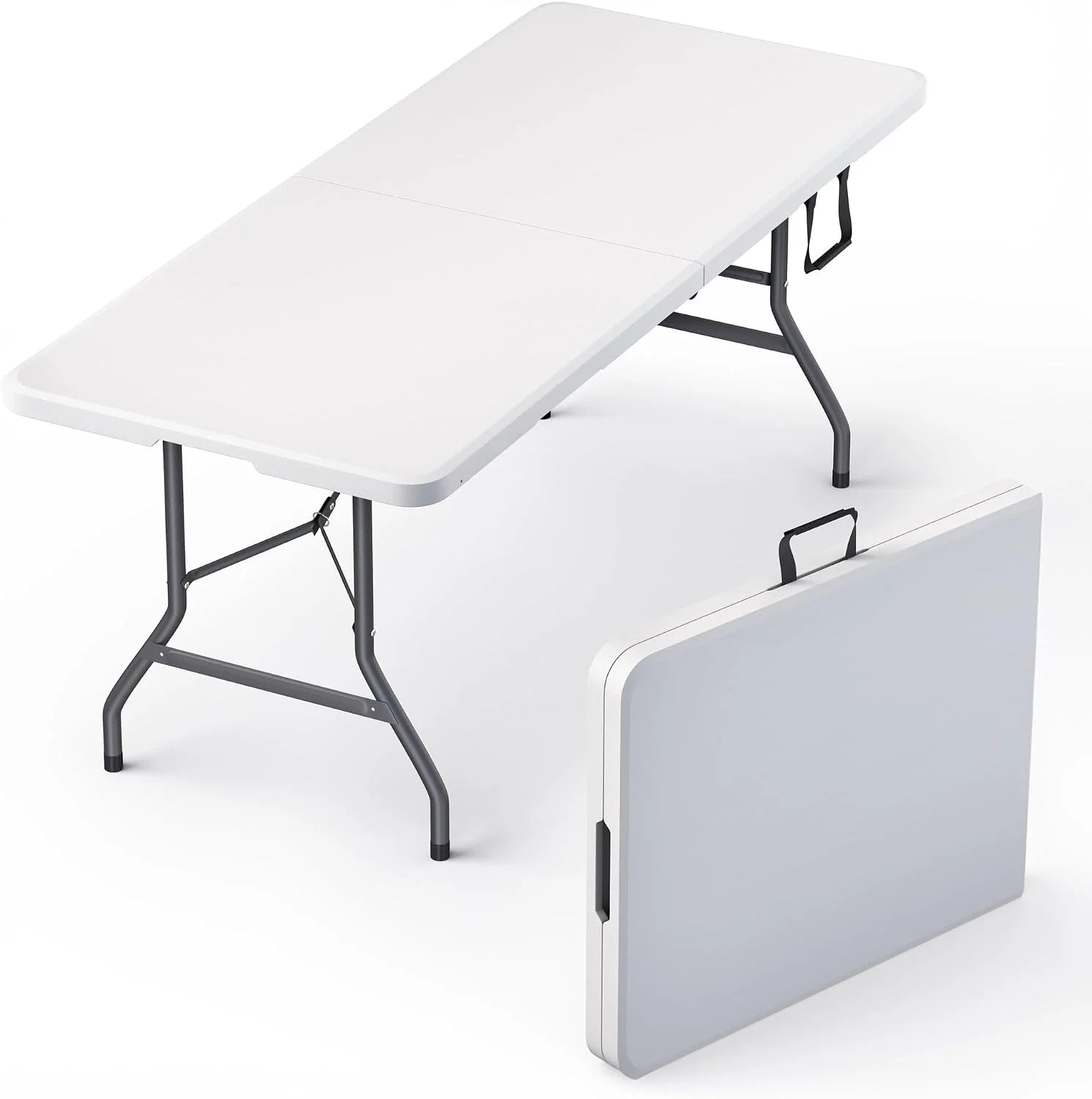 Special Our Modern Space 8 Feet Foldable Table with Built in Handle & Steel Legs, Heavy Duty Portable - Image 2