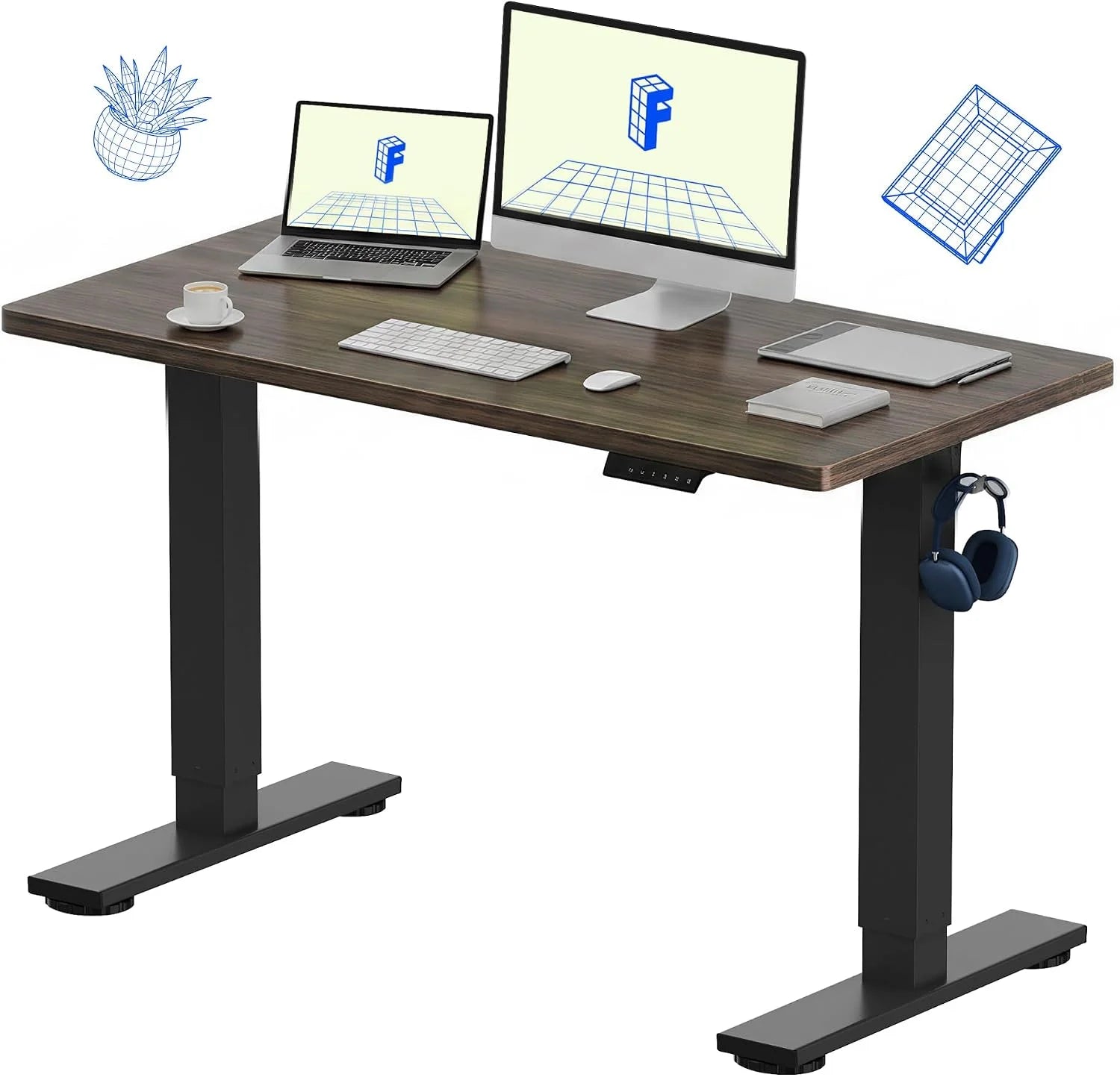 Special FLEXISPOT EN1 One-Piece Standing Desk, Electric Adjustable with 4 Memory Presets, 176 LBS Capacity, 48×24 Black - Image 29