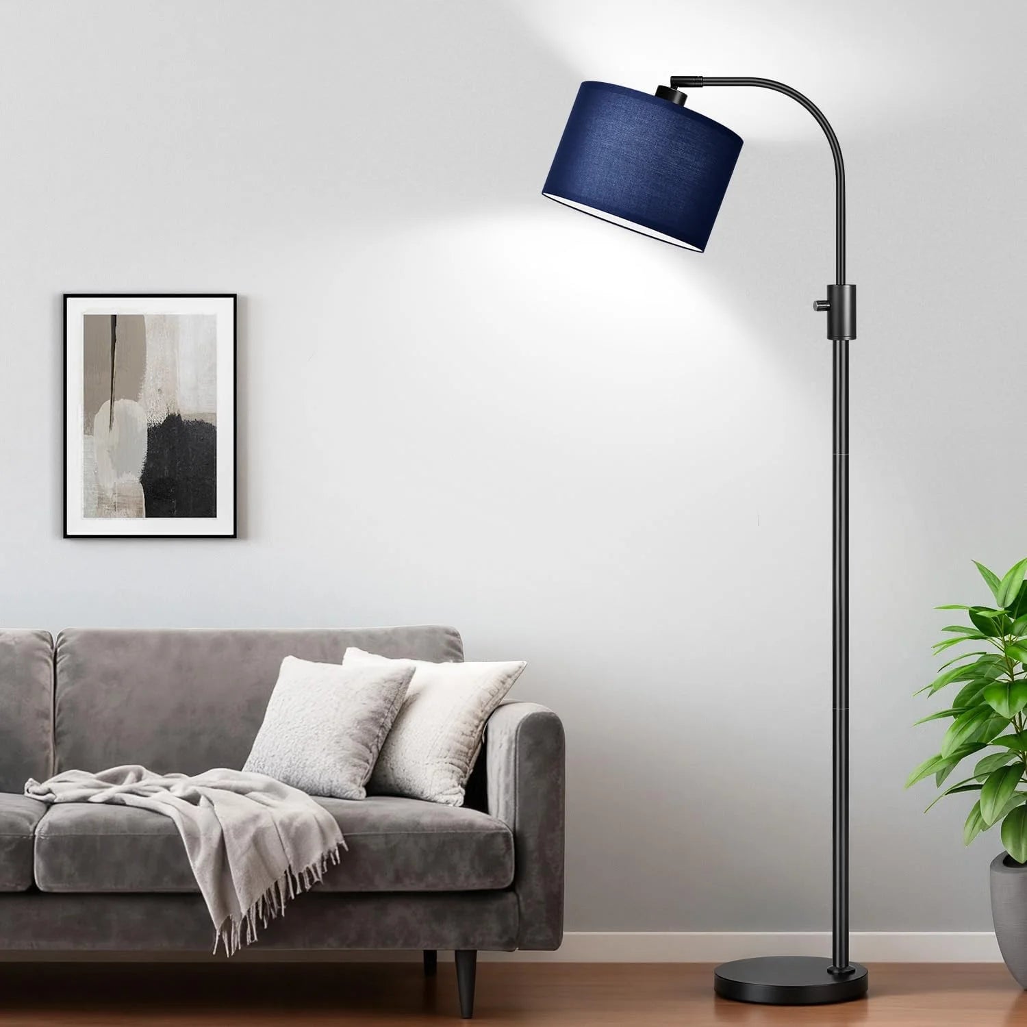 Special Nintiue Upgraded Modern Arc Dimmable Tall Standing Floor Lamp with Linen Shade, Bulb Included - Image 8