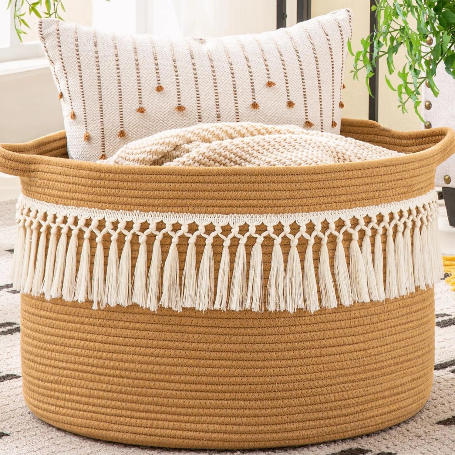 Special Large Blanket Basket with Handles, Storage Basket for Living Room, Extra Large Capacity, Blanket Storage, Laundry - Image 5