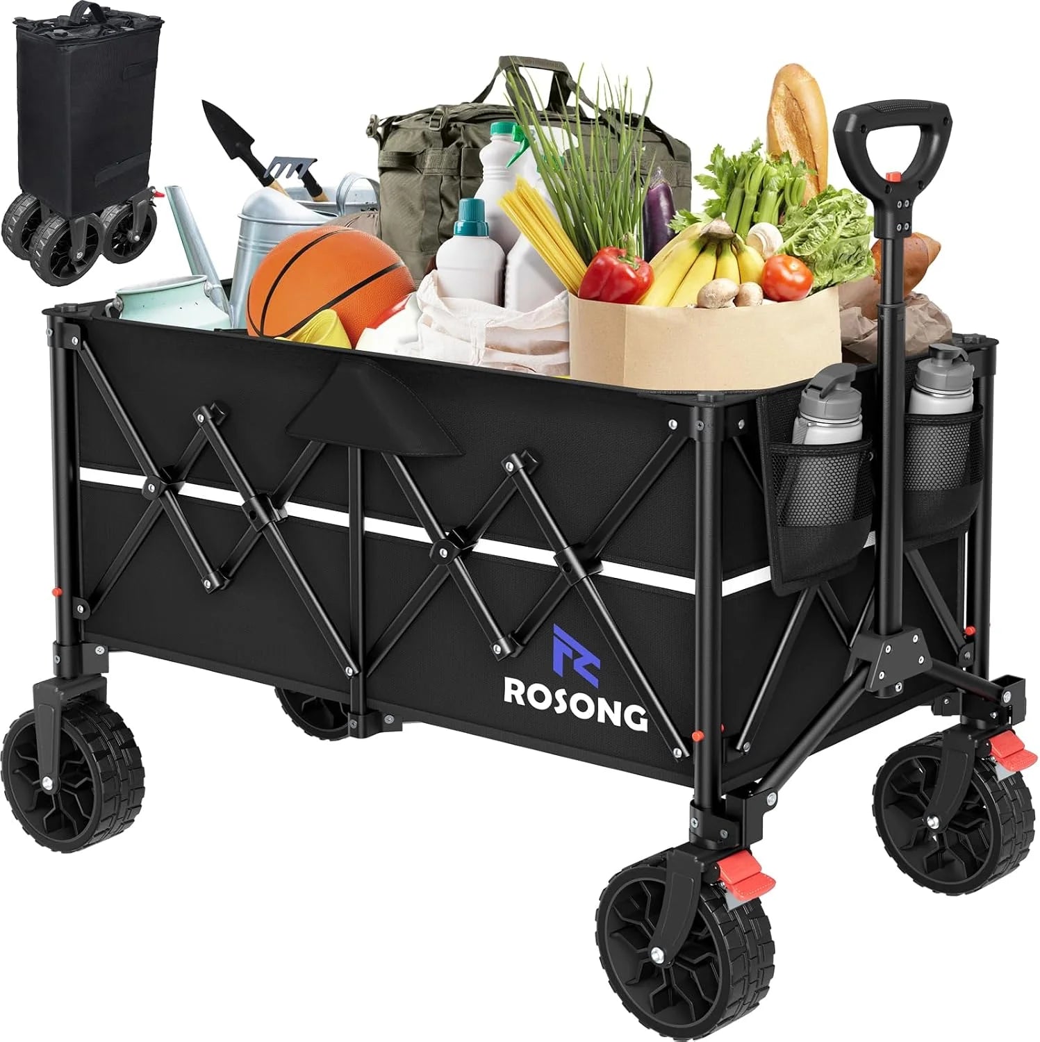 Special Collapsible Wagon Cart with Wheels Foldable – Folding Utility Heavy Duty Wagons Carts for Grocery Sports Garden Shopping Camping - Image 4