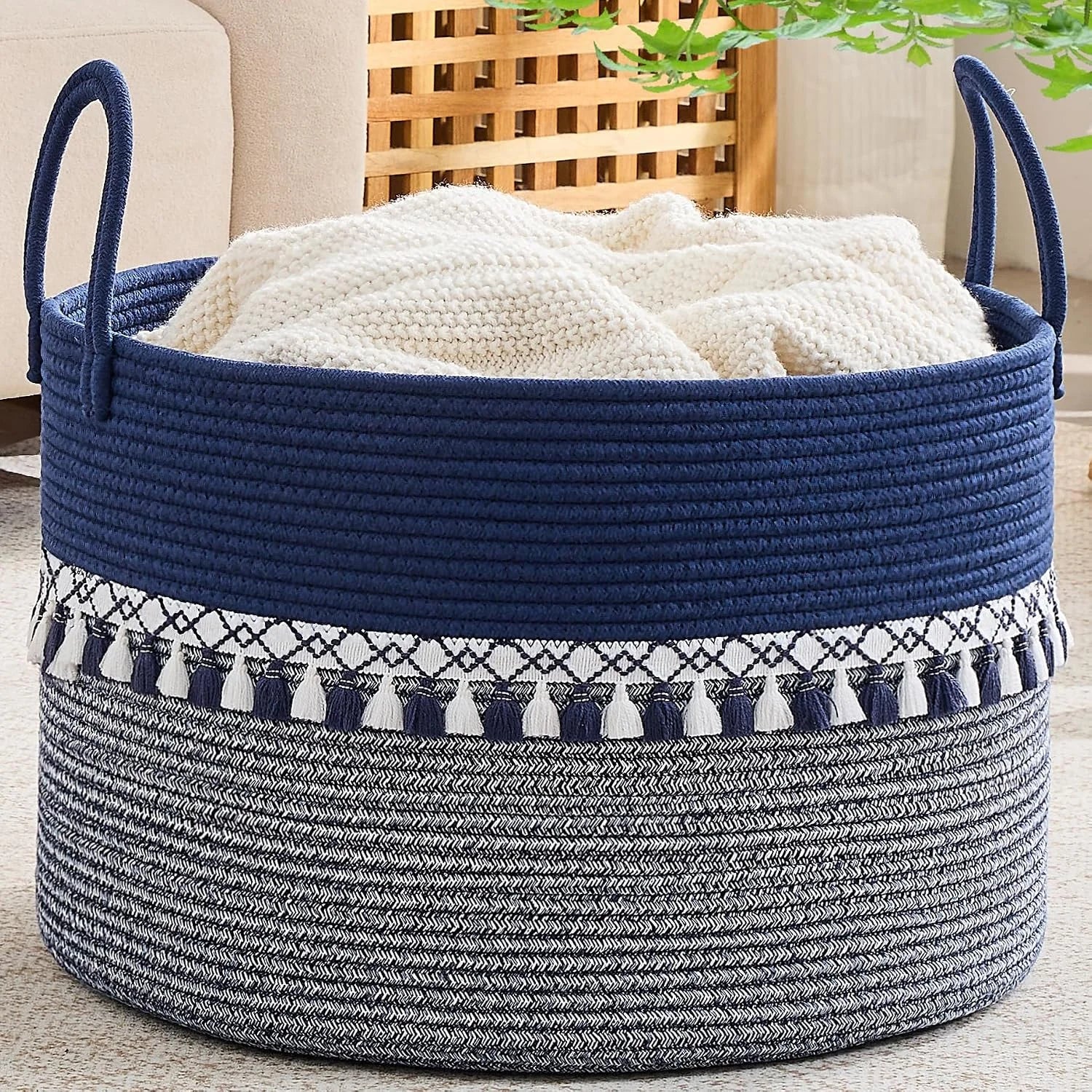 Special Large Blanket Basket with Handles, Storage Basket for Living Room, Extra Large Capacity, Blanket Storage, Laundry - Image 6