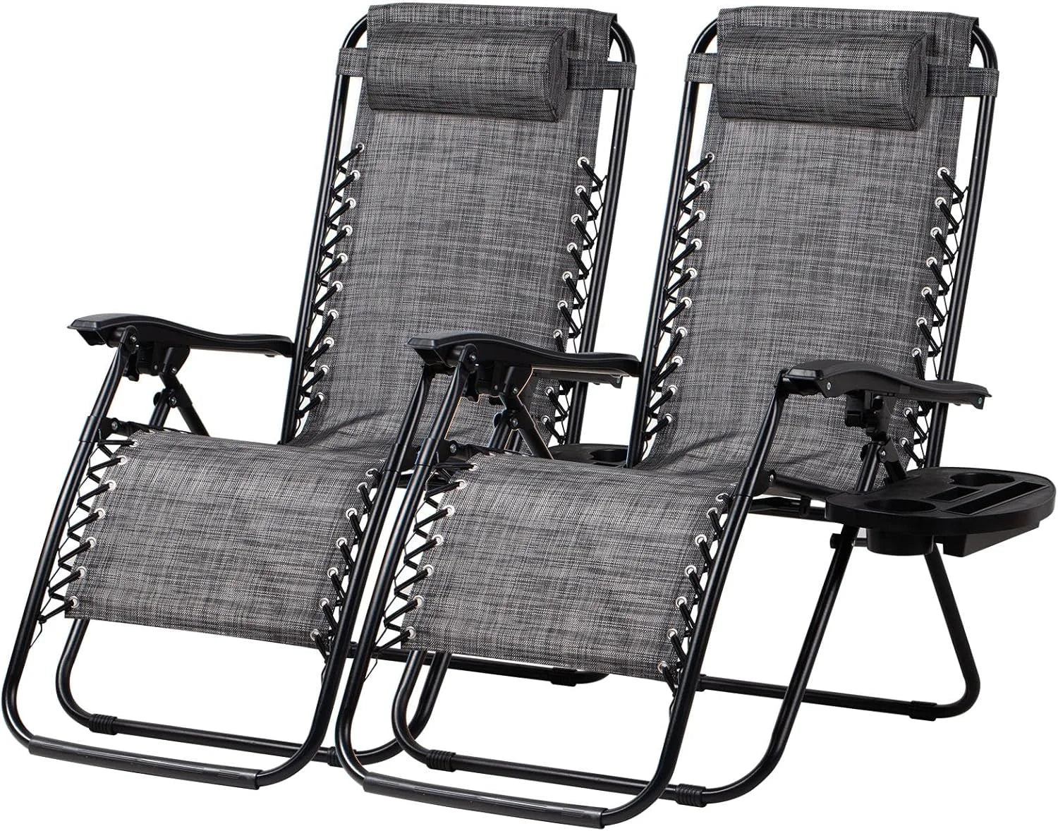 Special Set of 2 Relaxing Recliners Patio Chairs Adjustable Steel Mesh Zero Gravity Lounge Chair Beach Chairs - Image 12