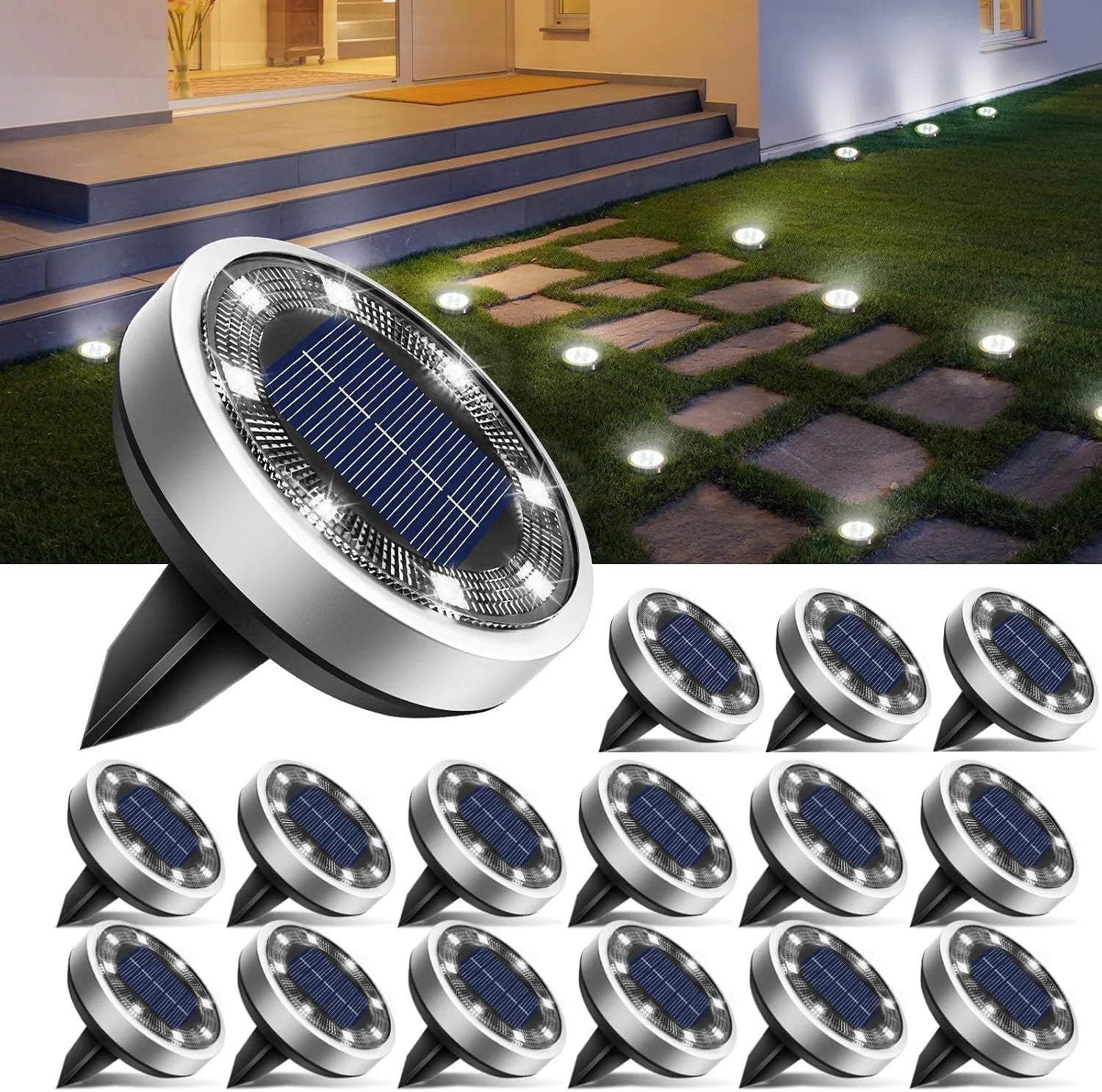 Special 16 Pack Solar Lights Outdoor Waterproof, 8 LED Solar Ground Lights – For Home Projects - Image 9