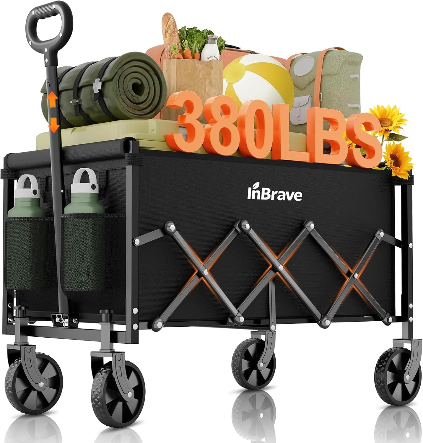 Special Collapsible Wagon Cart with All-Terrain Wheels, 380LBS Capacity - Image 2