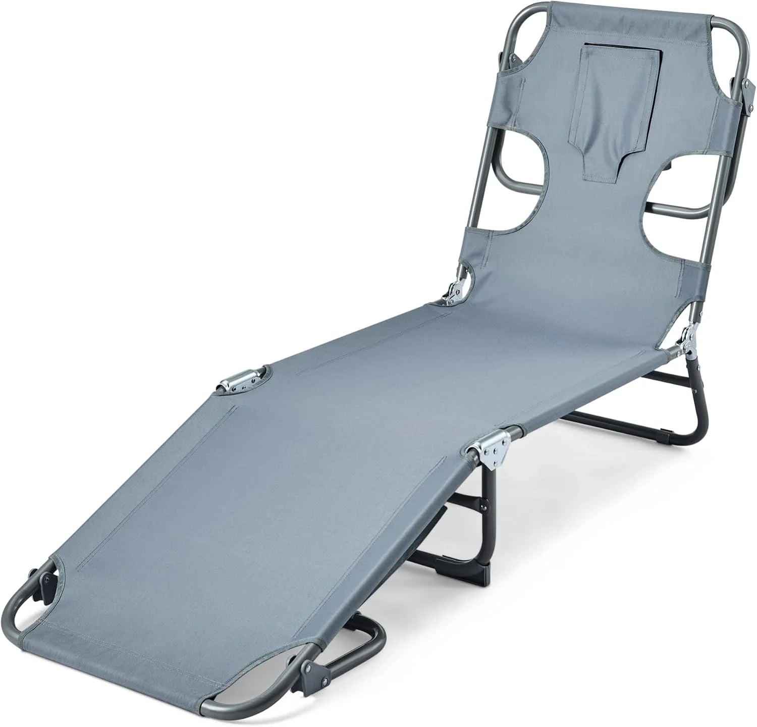 Special Outdoor Lounge Tanning Chair, Foldable Chaise with Multi-Angle Backrest, Portable with Carry Strap, 1-Pack - Image 2