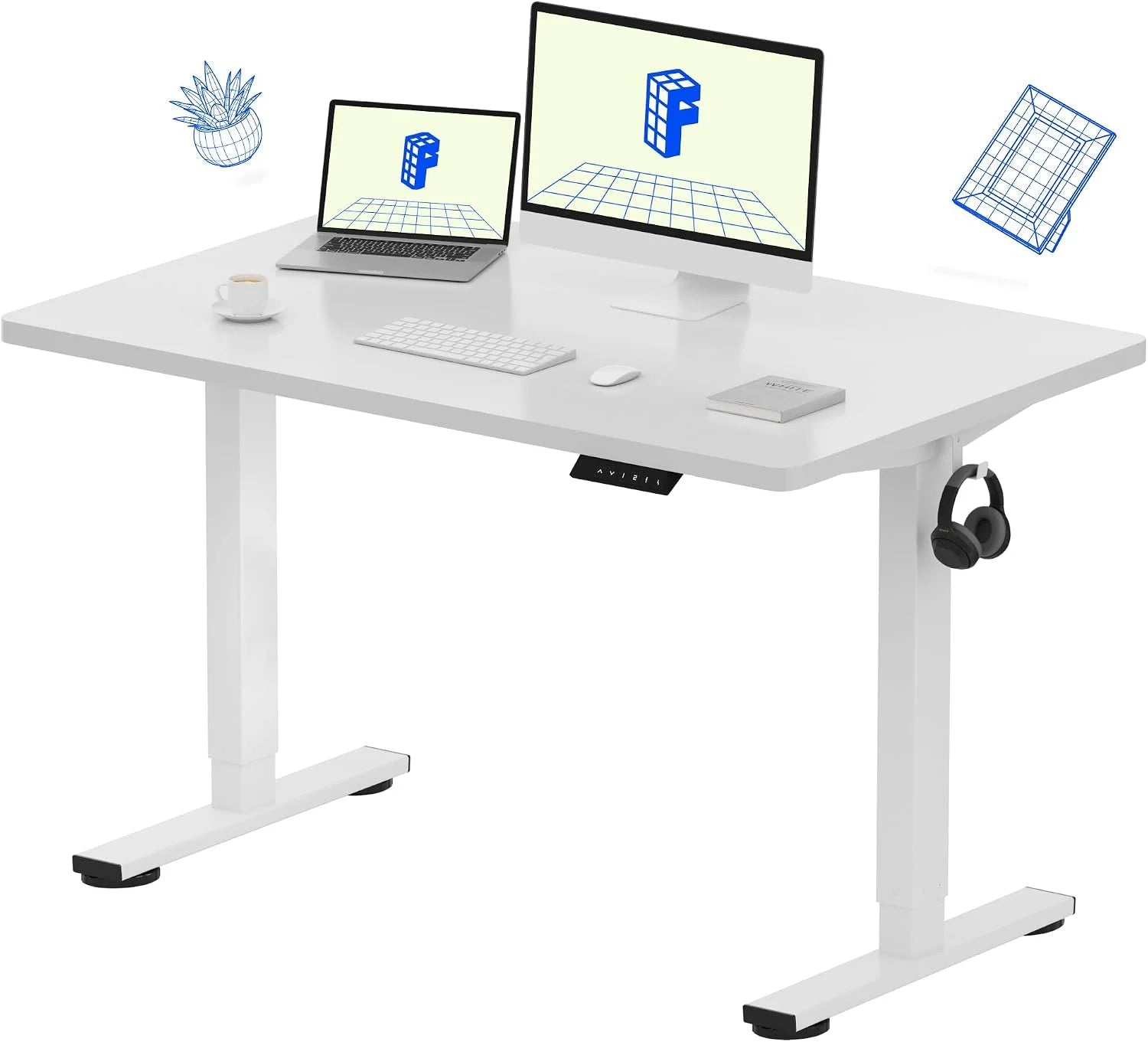 Special FLEXISPOT EN1 One-Piece Standing Desk, Electric Adjustable with 4 Memory Presets, 176 LBS Capacity, 48×24 Black - Image 19
