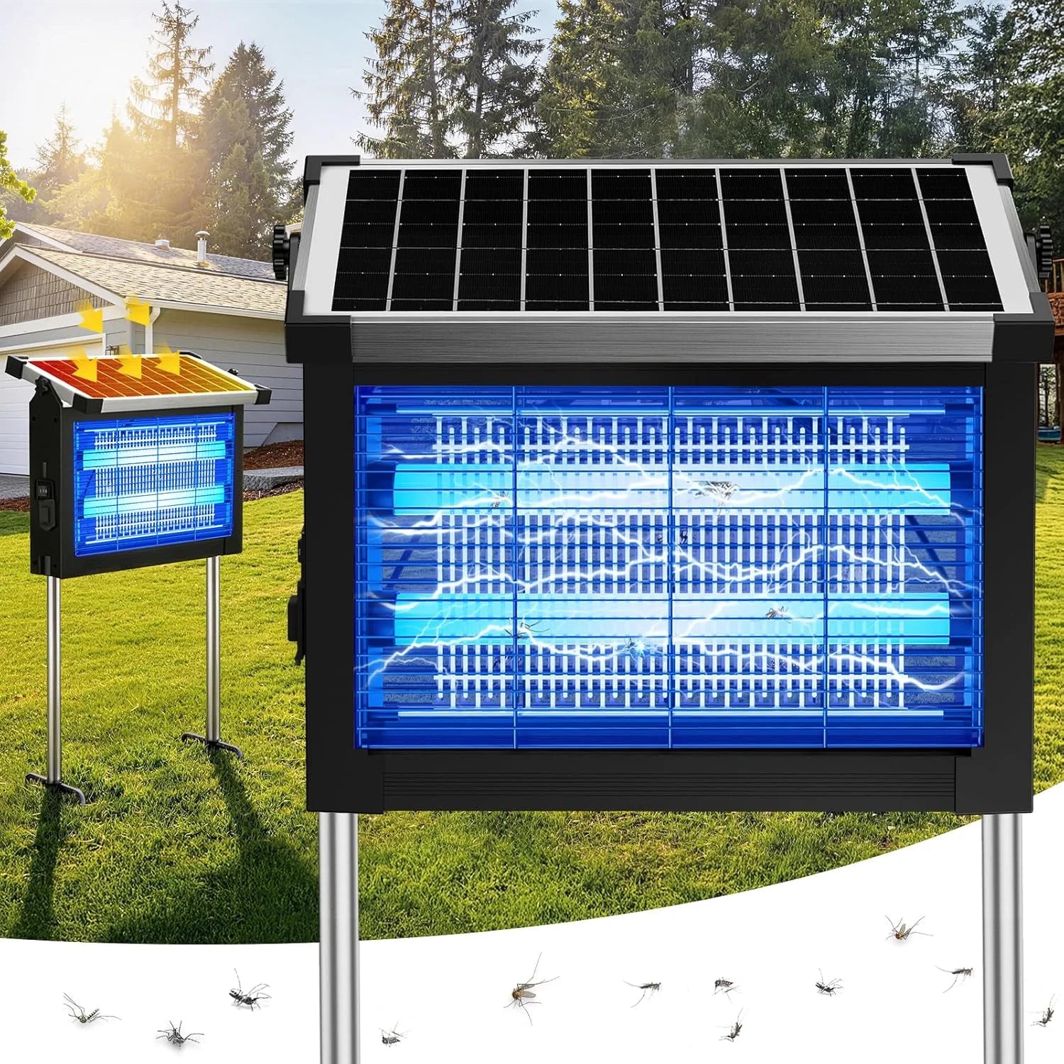 Special Solar Bug Zapper Outdoor, 4500V Solar Mosquito Zapper for Outdoor & Indoor, 1/2 Acre Coverage Cordless Rechargeable - Image 2