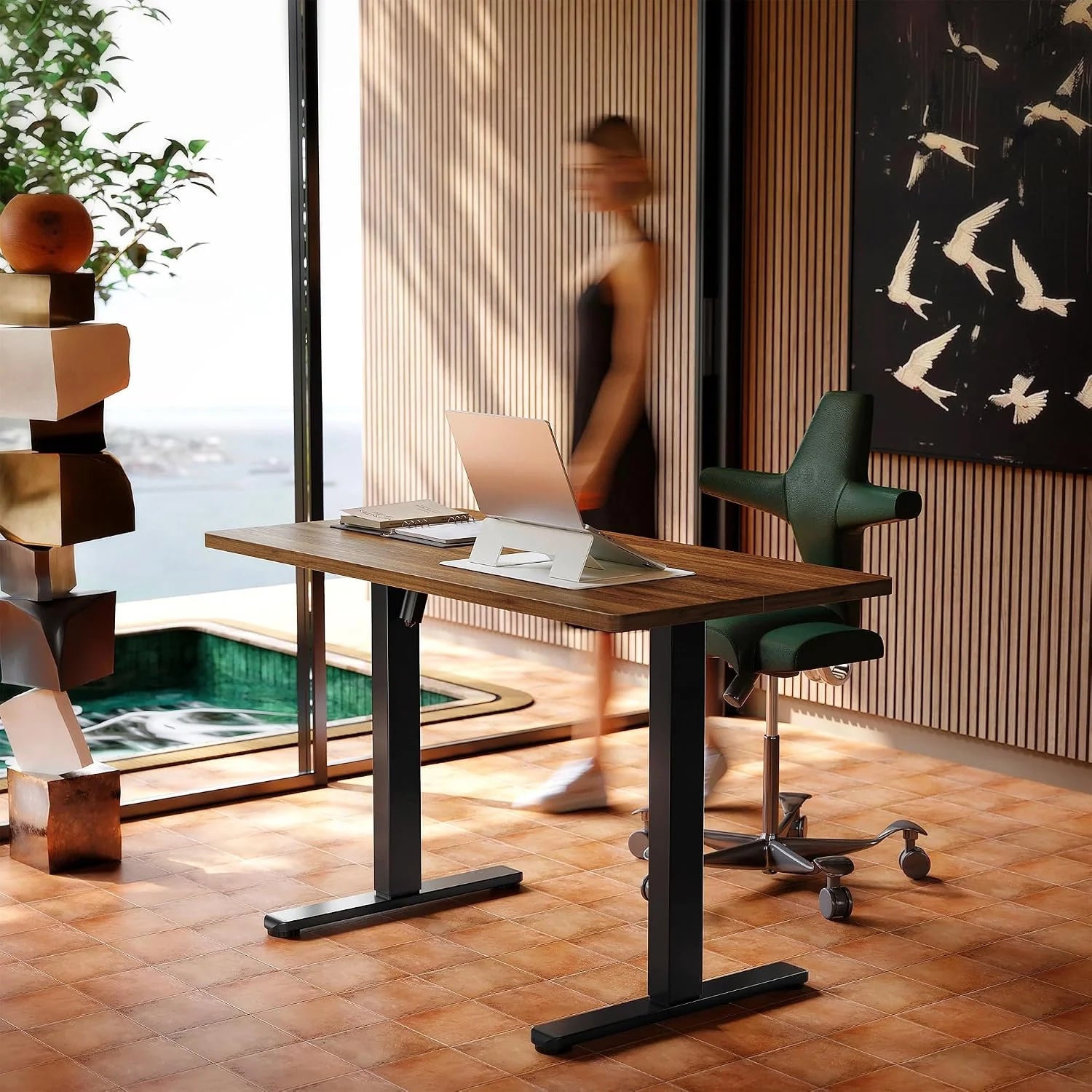 Special HUANUO 32 Small Electric Standing Desk Adjustable Height, 4 Memory Height Settings - Image 4