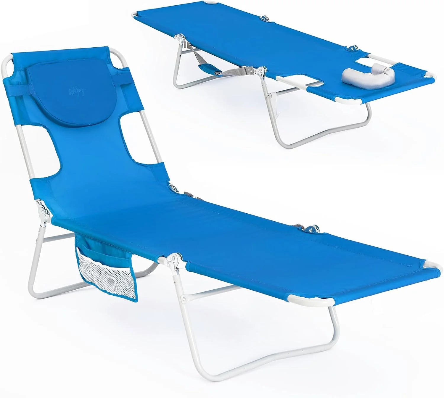 Special WEJOY Folding Tanning Chair with Face Hole, 5-Position Face Down Beach Lounge Chair for Sunbathing - Image 3