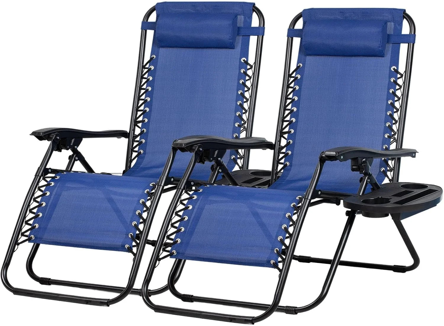 Special Set of 2 Relaxing Recliners Patio Chairs Adjustable Steel Mesh Zero Gravity Lounge Chair Beach Chairs - Image 9