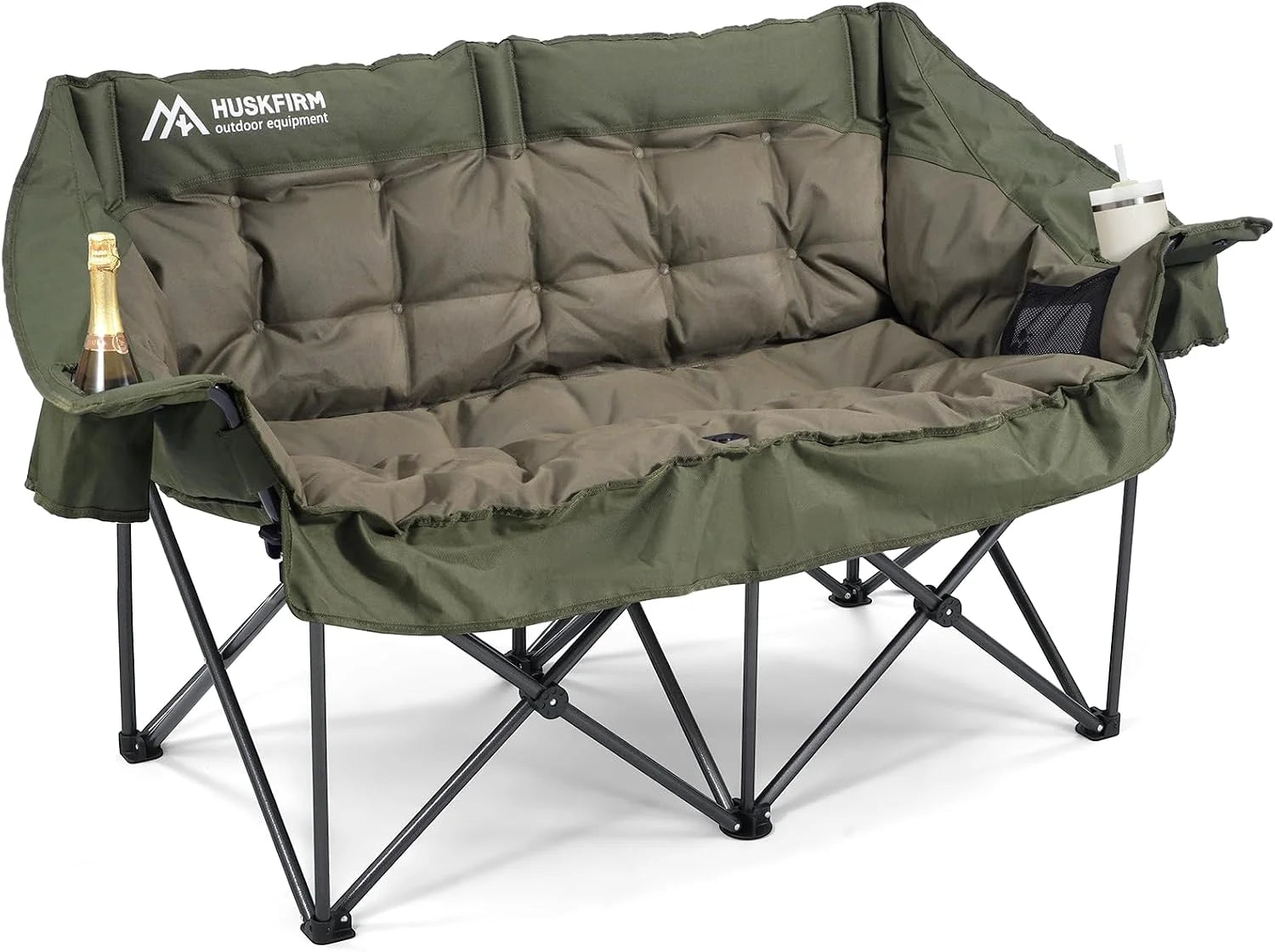 Special Camping Chairs Padded Loveseat Chair for 2 Person, Heavy Duty Oversized Camping Couch for Adults Outdoor Lawn