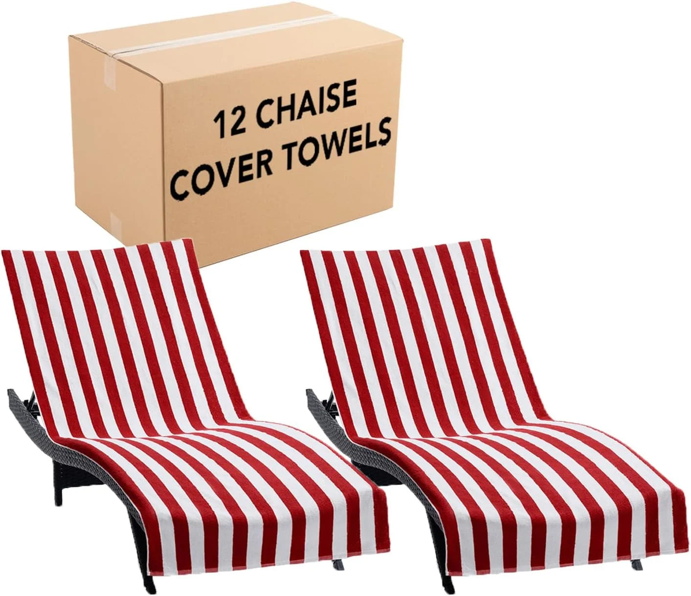 Special California Chaise Lounge Cover Towel with Pocket – Pack of 2 – Striped 100% Cotton Cabana Cover for Beach Pool – For Home Projects - Image 6