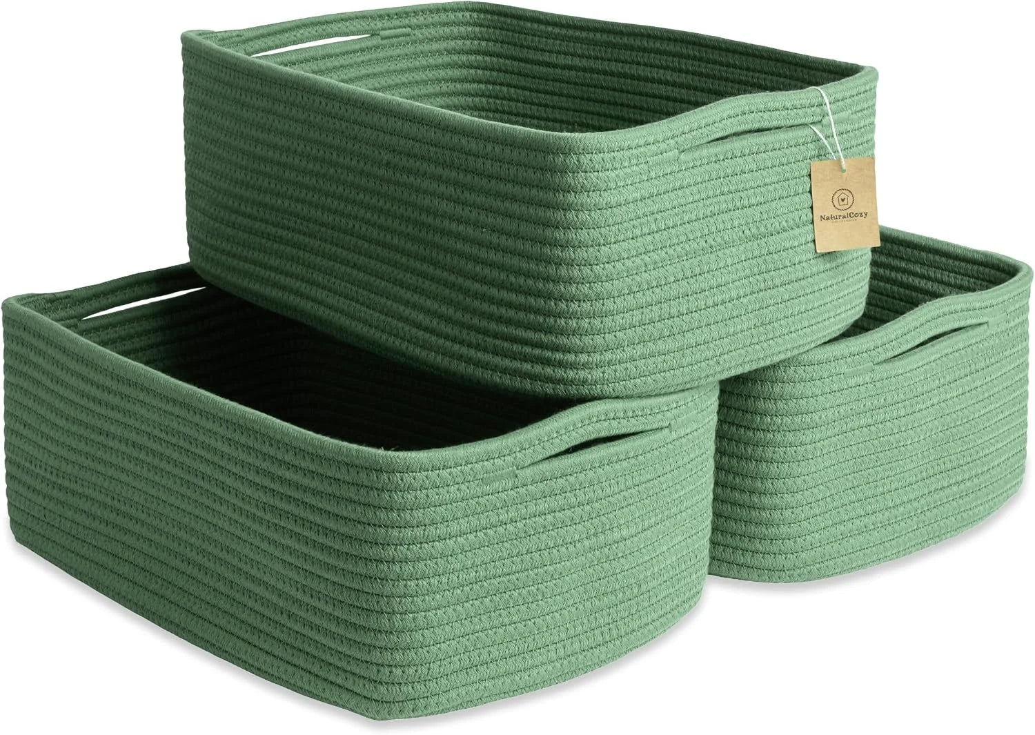 Special Woven Rope Baskets for Organizing, 3 Pack, 15.5 x 11 x 5.5 Storage Bins, Storage baskets and organizer bins - Image 7