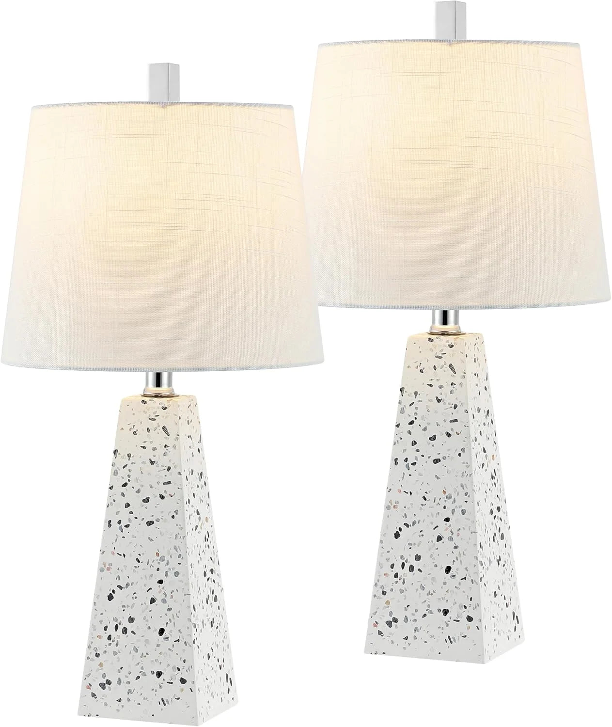 Special JONATHAN Y 20.5 White Marble Finish Modern Resin Table Lamp for Bedroom Living Room, Bulb Included - Image 5