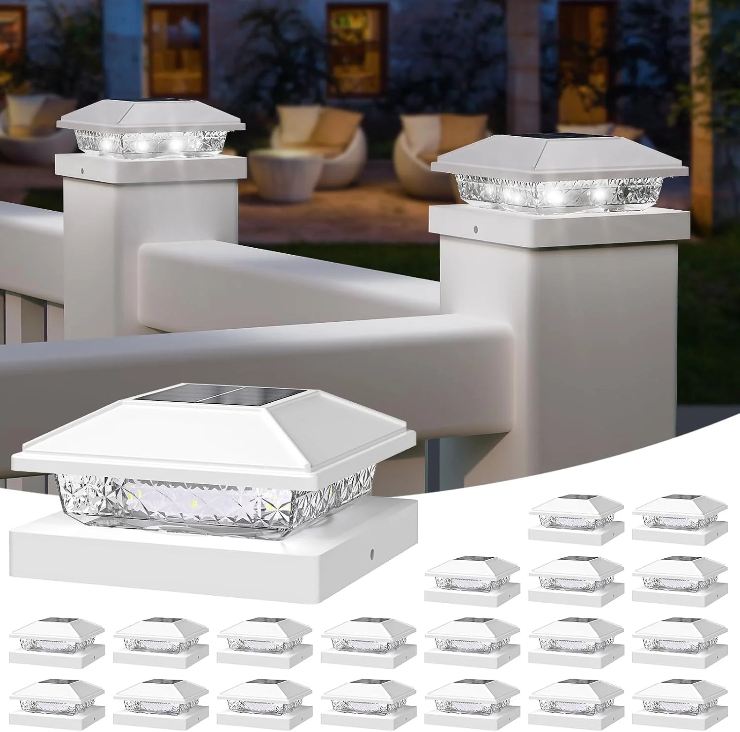 Special Solar Post Cap Lights, 4×4 Post Solar Light Cool White, White 12 Pack ” For Home Projects - Image 15