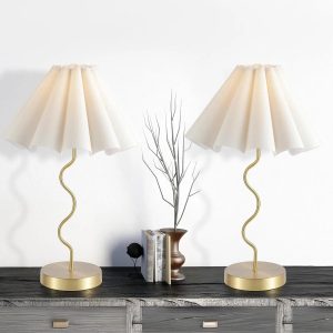 Special Pleated Table Lamp, Modern Lamp for Bedroom Home Office Decor