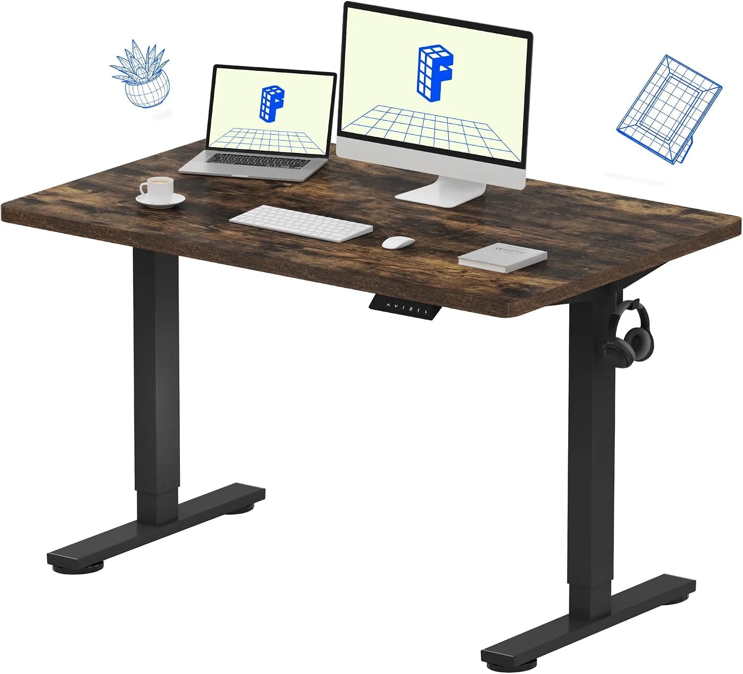 Special FLEXISPOT EN1 One-Piece Standing Desk, Electric Adjustable with 4 Memory Presets, 176 LBS Capacity, 48×24 Black - Image 15