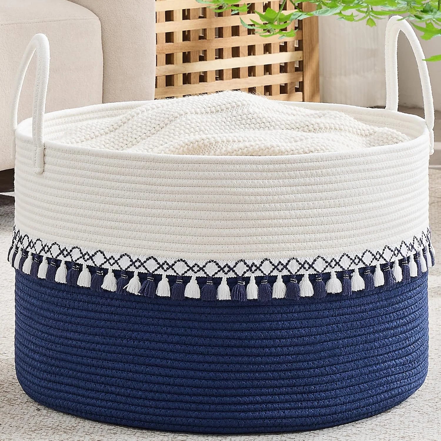 Special Large Blanket Basket with Handles, Storage Basket for Living Room, Extra Large Capacity, Blanket Storage, Laundry - Image 2