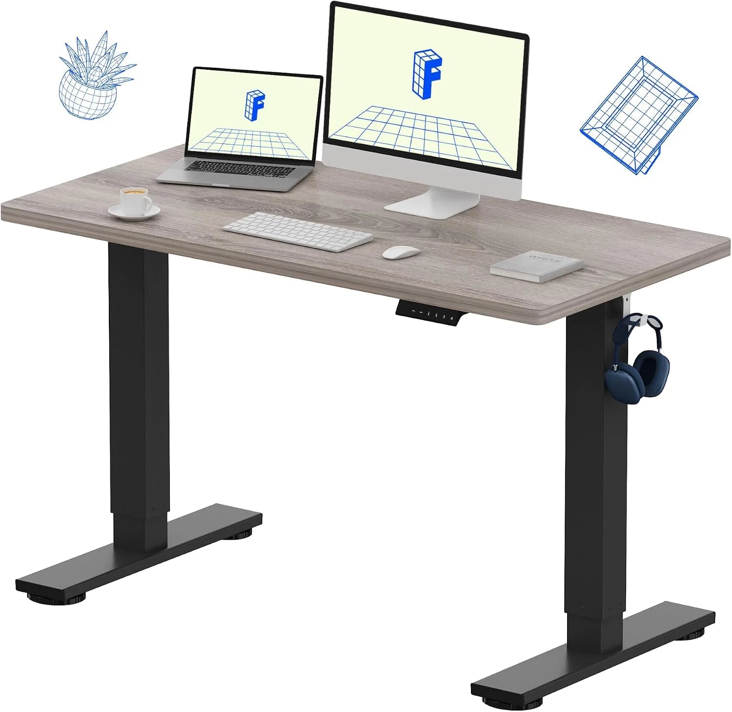 Special FLEXISPOT EN1 One-Piece Standing Desk, Electric Adjustable with 4 Memory Presets, 176 LBS Capacity, 48×24 Black - Image 20