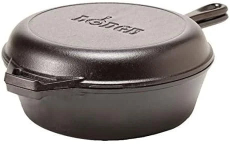 Special Cast Iron Combo Cooker, PFAS-Free 2-in-1 3.2 Quart Deep Pot and 10.25 Inch Skillet Set - Image 4