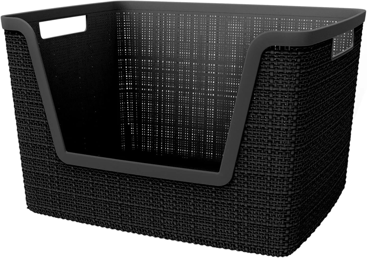 Special Curver Set of 4 Large Cube 17L Jute Decorative Plastic Organization and Storage Baskets, Perfect Bins for Home - Image 9