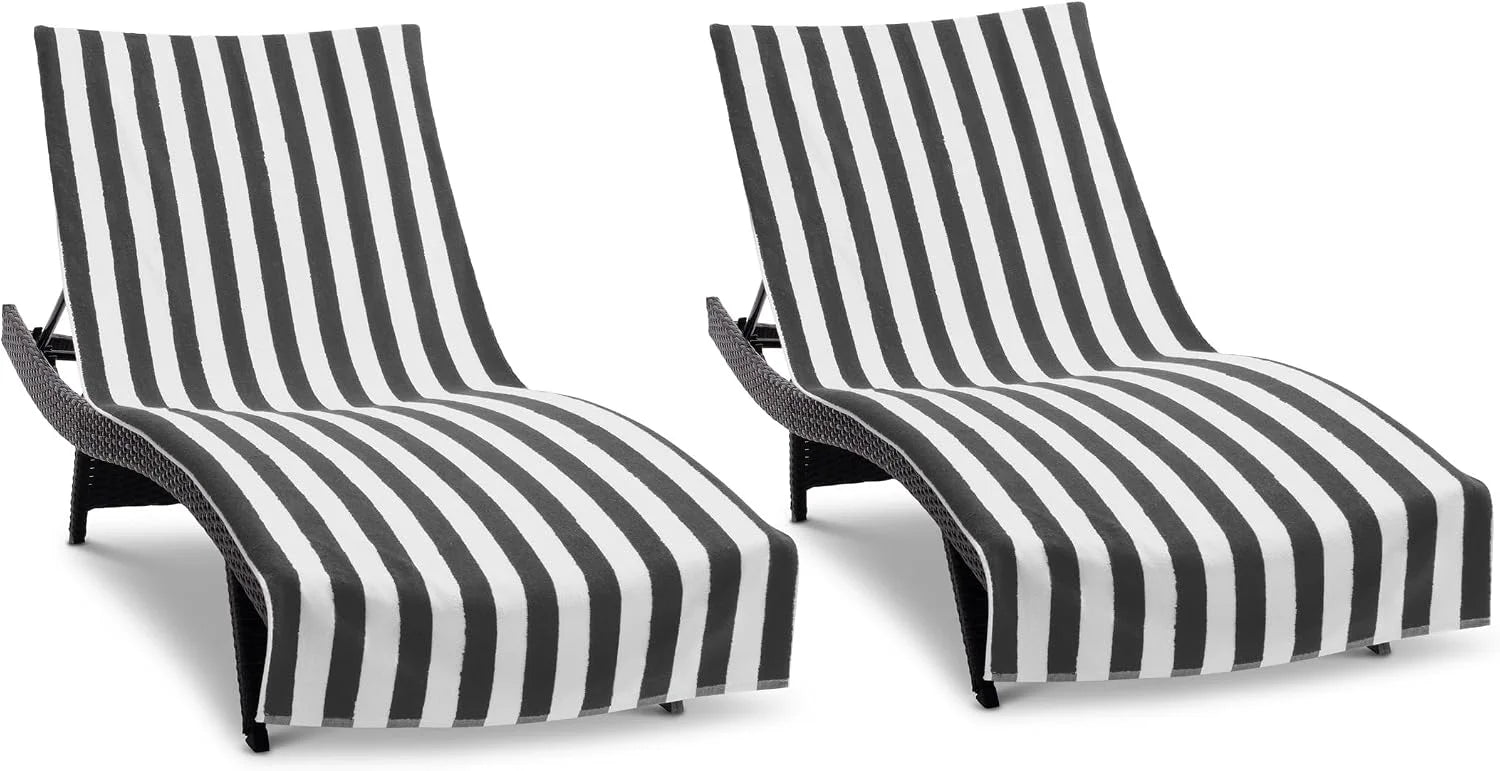 Special California Chaise Lounge Cover Towel with Pocket – Pack of 2 – Striped 100% Cotton Cabana Cover for Beach Pool – For Home Projects - Image 10