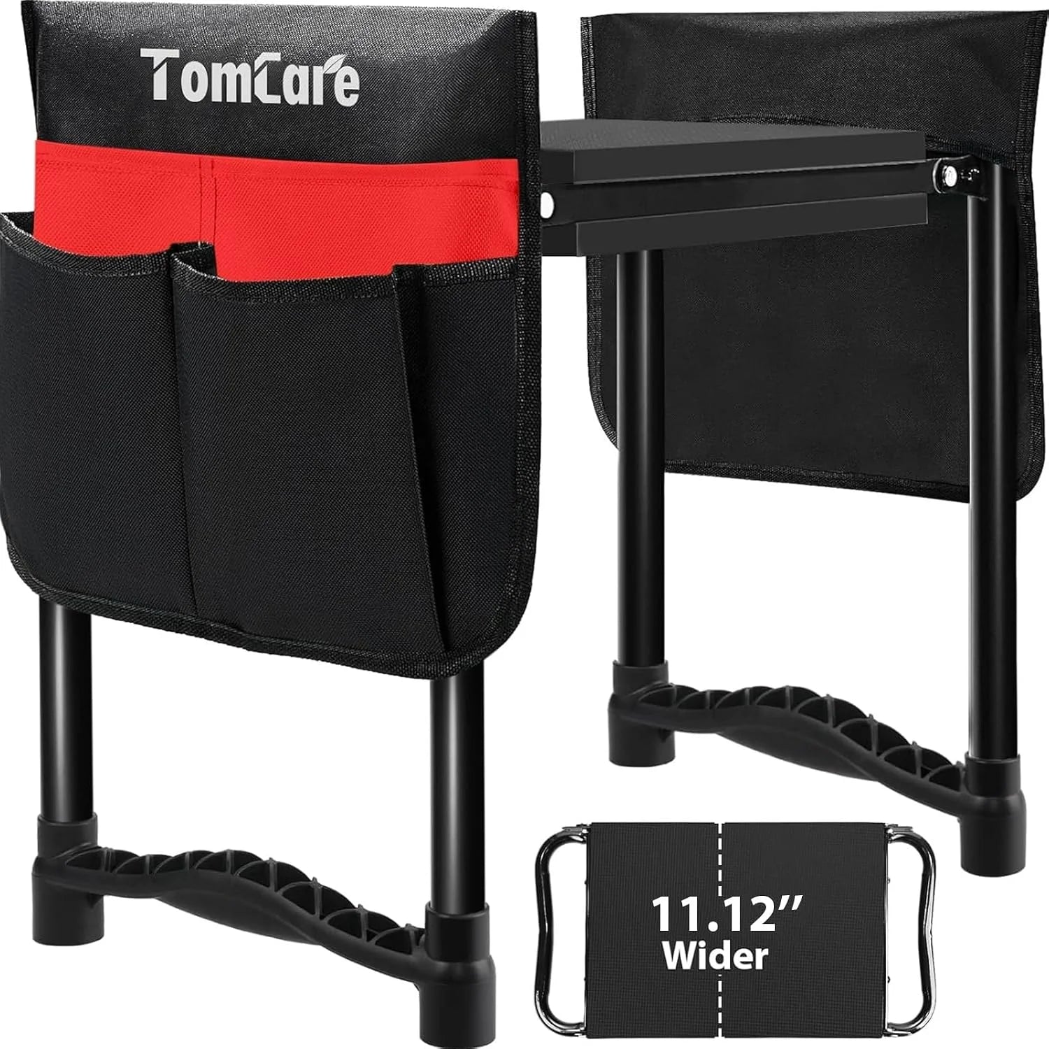 Special TomCare Garden Kneeler and Seat 11.12″ Wider Larger Soft Kneeling Pad Garden Bench with 2 Large Tool Pouches Heavy Duty - Image 3