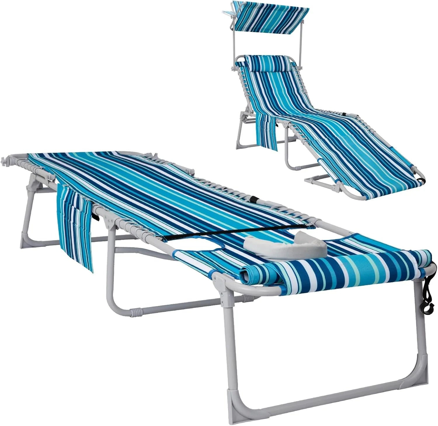 Special WEJOY Folding Tanning Chair with Face Hole, 5-Position Face Down Beach Lounge Chair for Sunbathing