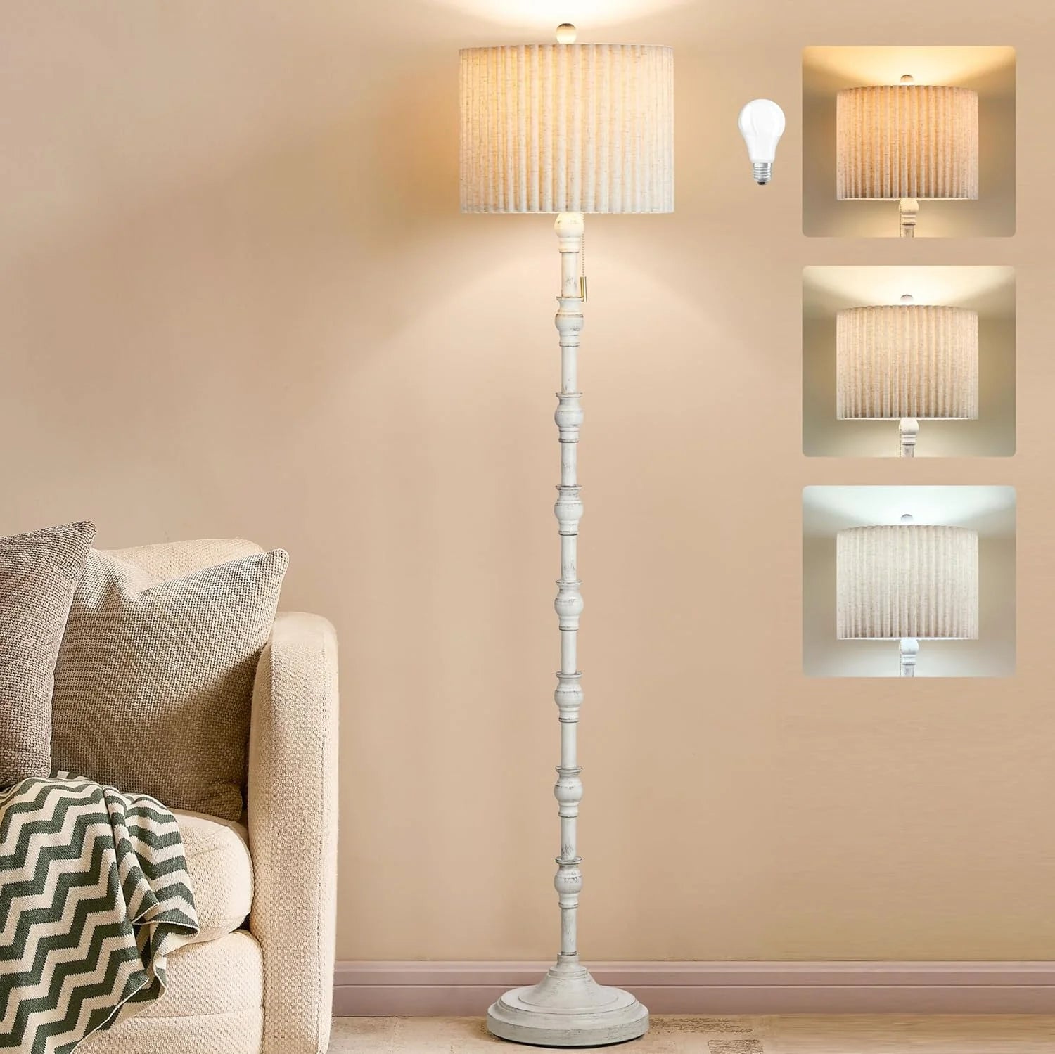 Special Leasgy 63.5” Floor Lamp, 3-Color Temperature, Pull Chain, Bulb Included - Image 2