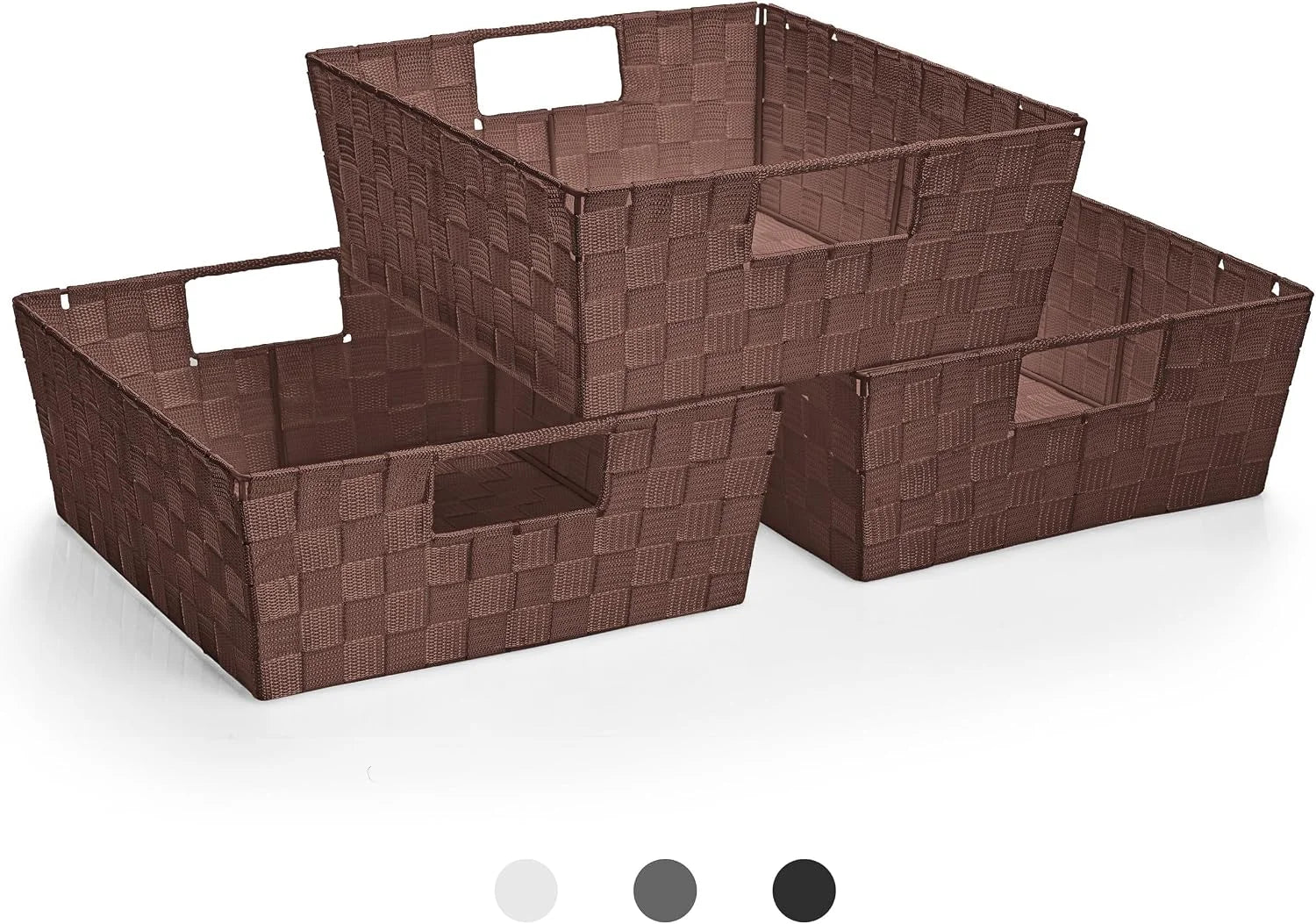 Special Set of 3 Large Woven Storage Baskets, Mesh Hand-Woven Organizing Baskets, Fabric Storage Bins for Linen - Image 6