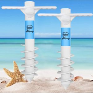 Special AMMSUN Beach Umbrella Sand Anchor Heavy Duty Outdoor Umbrellas Auger Base