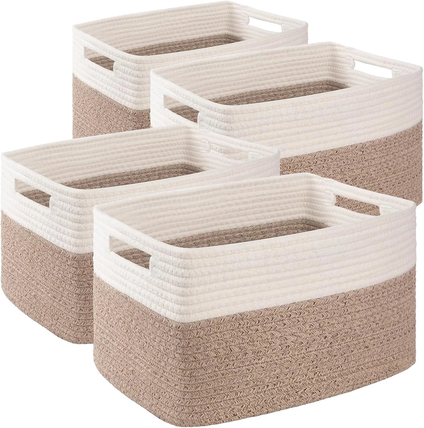 Special 4 Pack Storage Baskets for Organizing, Woven Baskets for Shelves, Perfect for Toys, Books, Towels, and Clothes