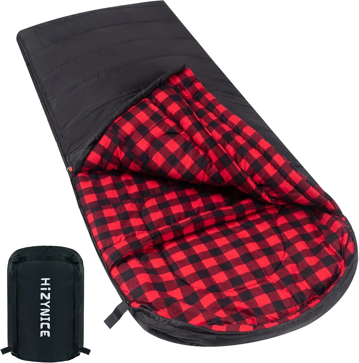 Special HiZYNICE Cold Weather Sleeping Bag 100% Cotton Flannel XXL for Adults Big and Tall, Free Compression Sack - Image 2