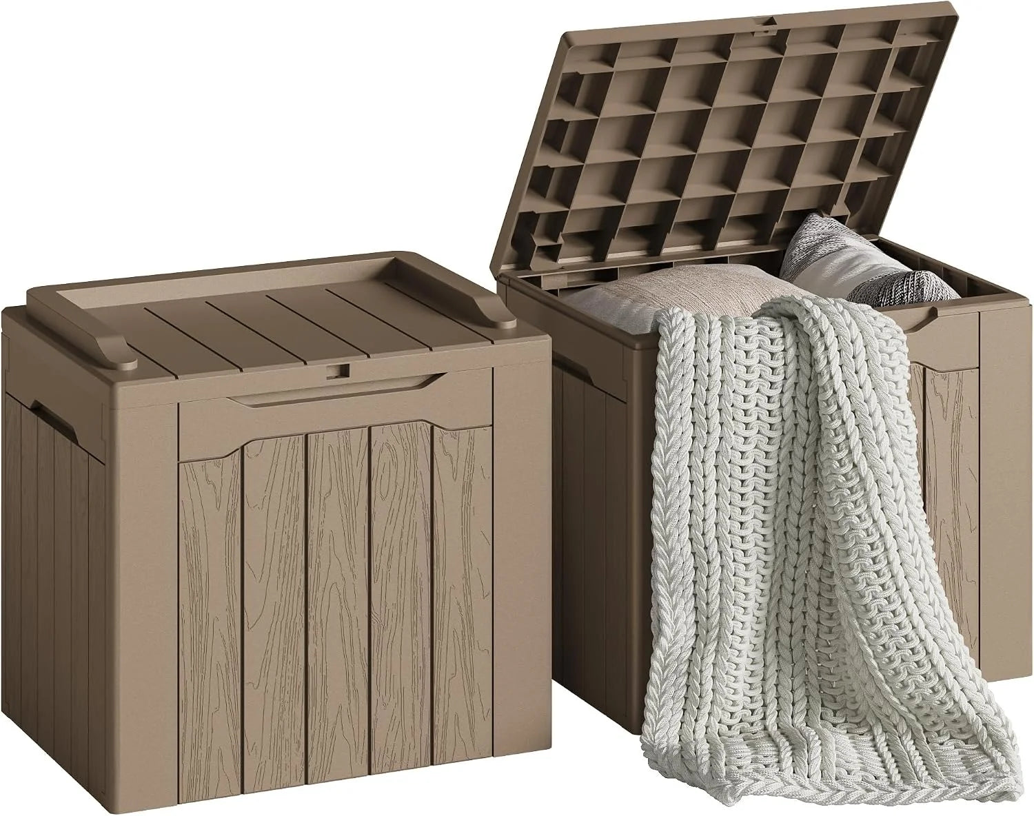 Special 78 Gallon Deck Box, Waterproof Resin Outdoor Storage Box - Image 24