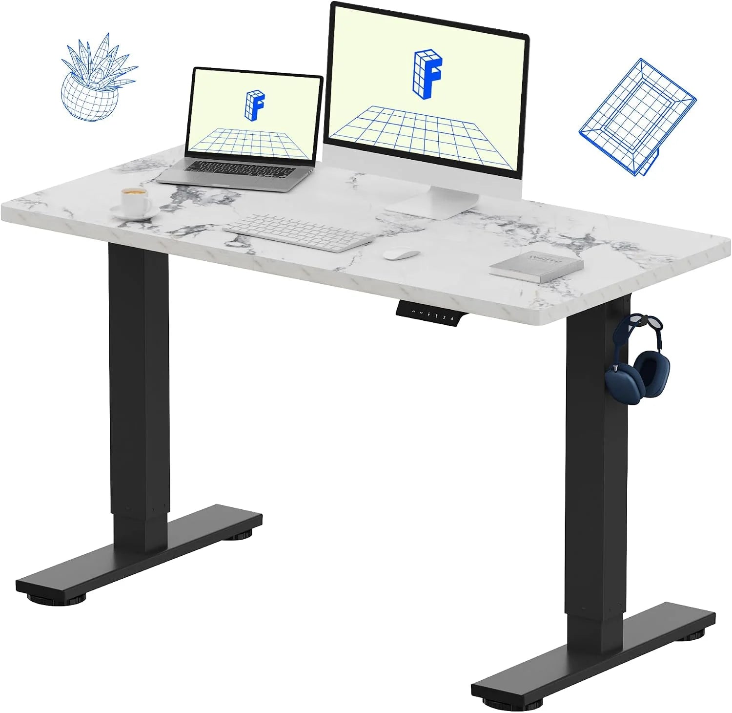 Special FLEXISPOT EN1 One-Piece Standing Desk, Electric Adjustable with 4 Memory Presets, 176 LBS Capacity, 48×24 Black - Image 30