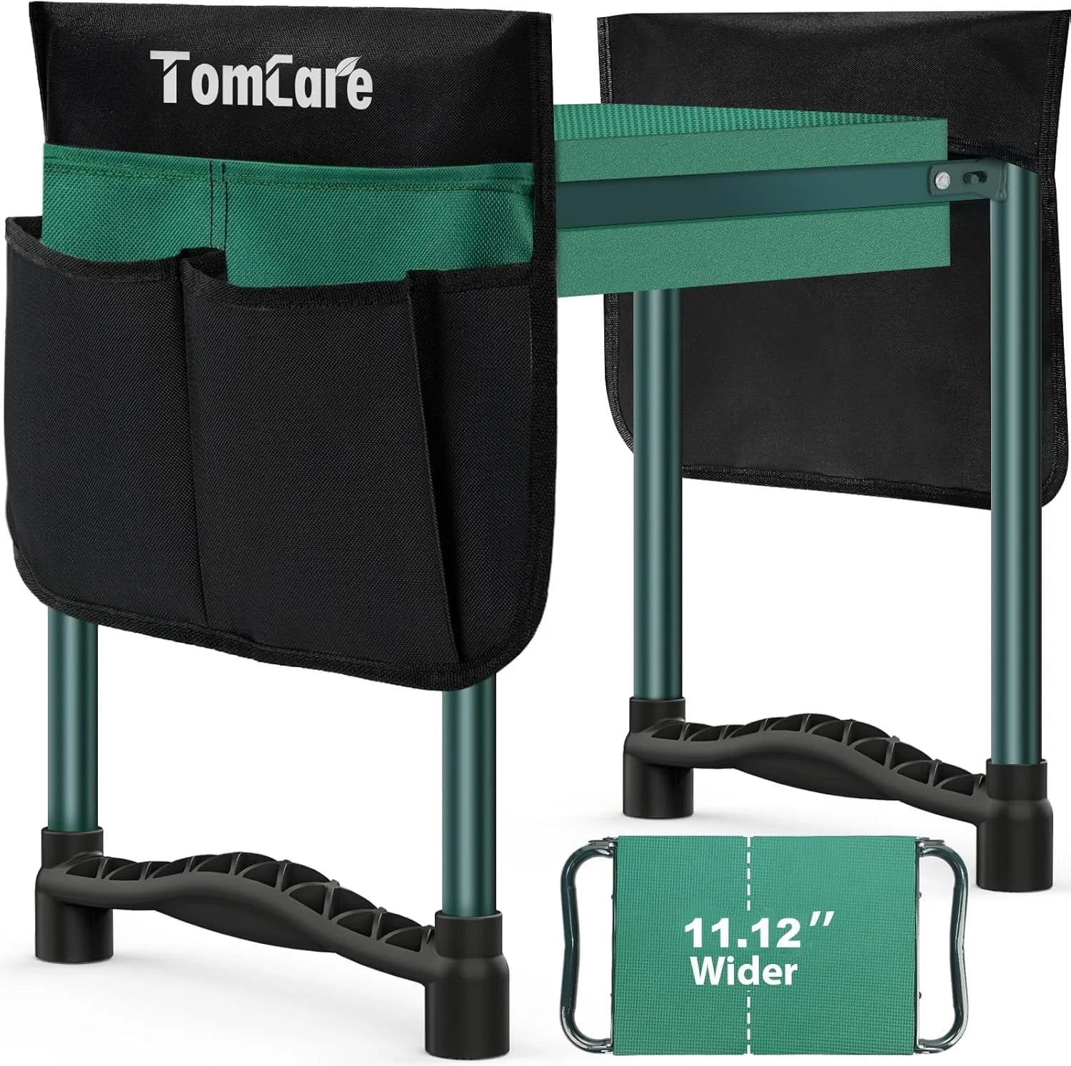Special TomCare Garden Kneeler and Seat 11.12″ Wider Larger Soft Kneeling Pad Garden Bench with 2 Large Tool Pouches Heavy Duty - Image 5