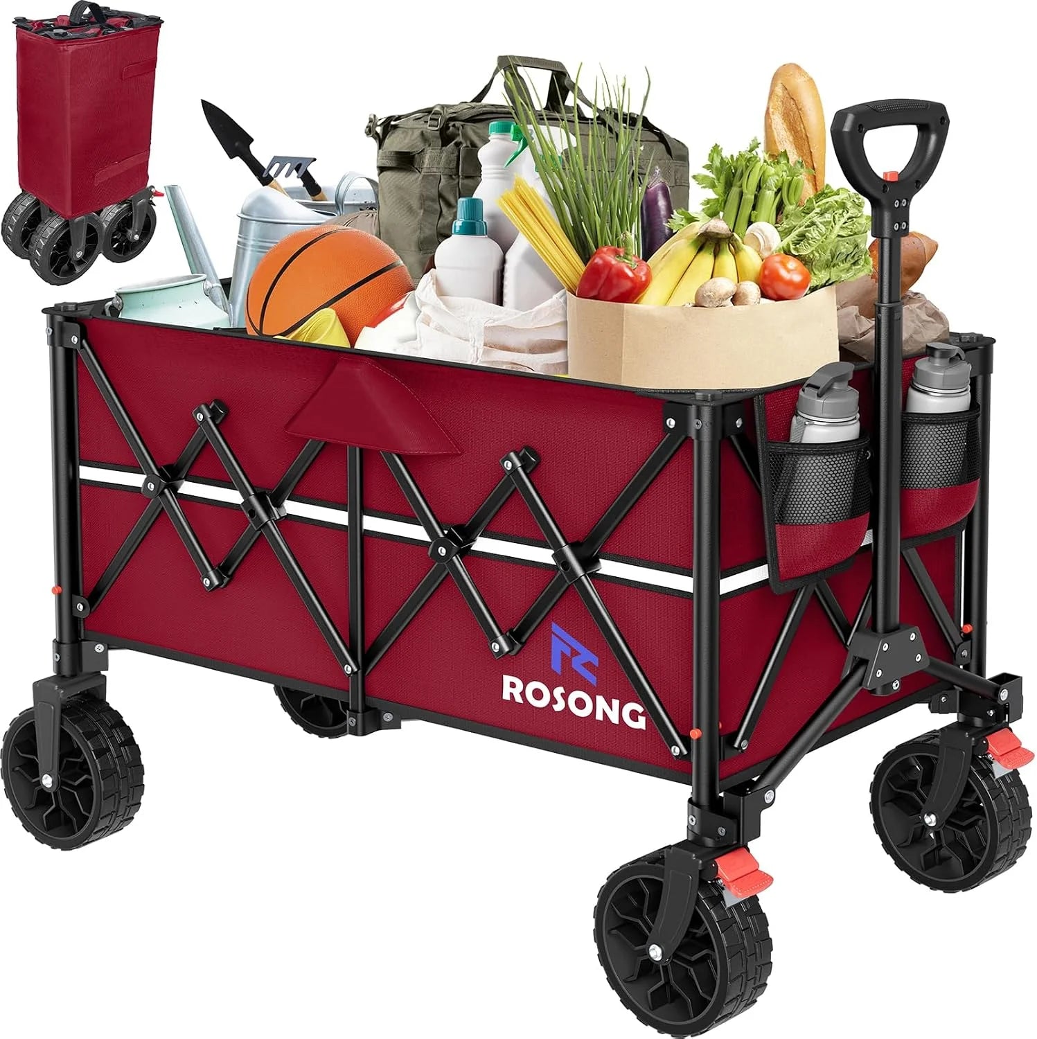 Special Collapsible Wagon Cart with Wheels Foldable – Folding Utility Heavy Duty Wagons Carts for Grocery Sports Garden Shopping Camping - Image 7