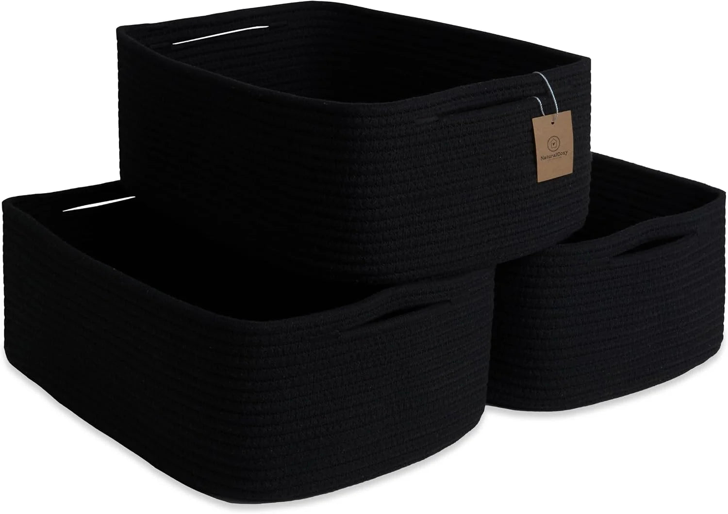Special Woven Rope Baskets for Organizing, 3 Pack, 15.5 x 11 x 5.5 Storage Bins, Storage baskets and organizer bins - Image 6